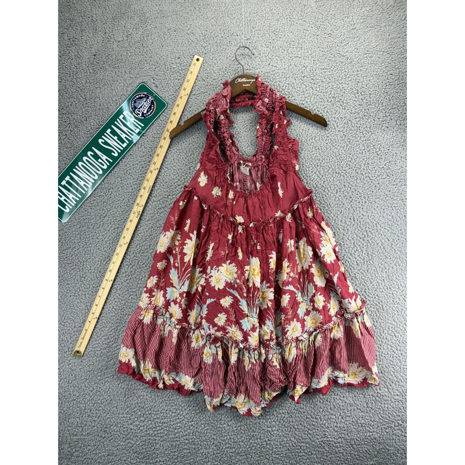 Free People Free People Bali Wild Daisy Slip Mini Dress Womens Large Red Size L / US 10 / IT 46 - 1 Thumbnail