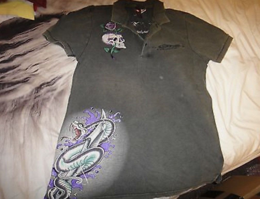 Ed Hardy Ed Hardy Christian Audigier Love Kills Slowly Polo Size US M / EU 48-50 / 2 - 1 Thumbnail