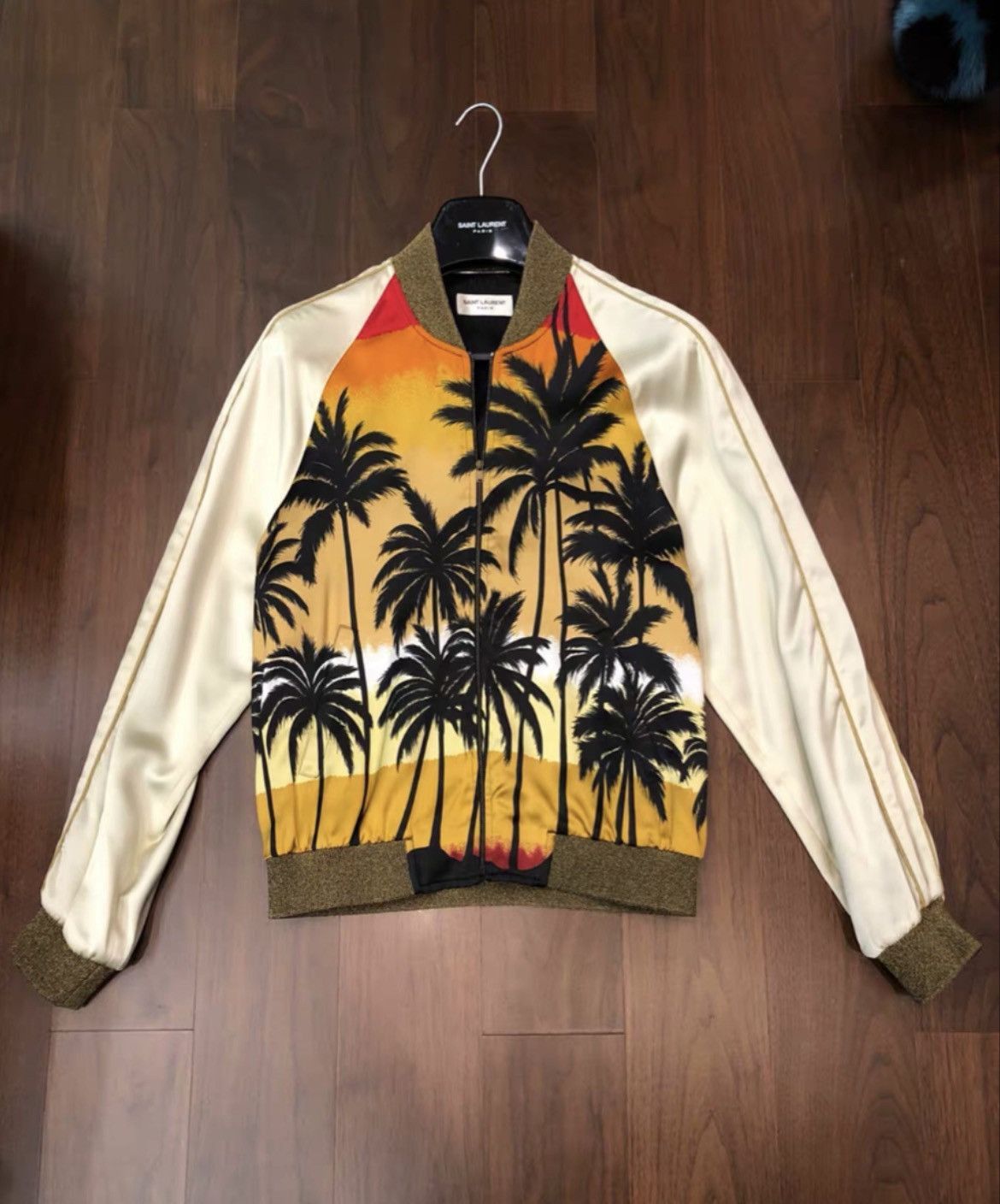 Saint Laurent Paris Saint Laurent Coconut Tree Silk Jacket-2508 Size US S / EU 44-46 / 1 - 1 Thumbnail