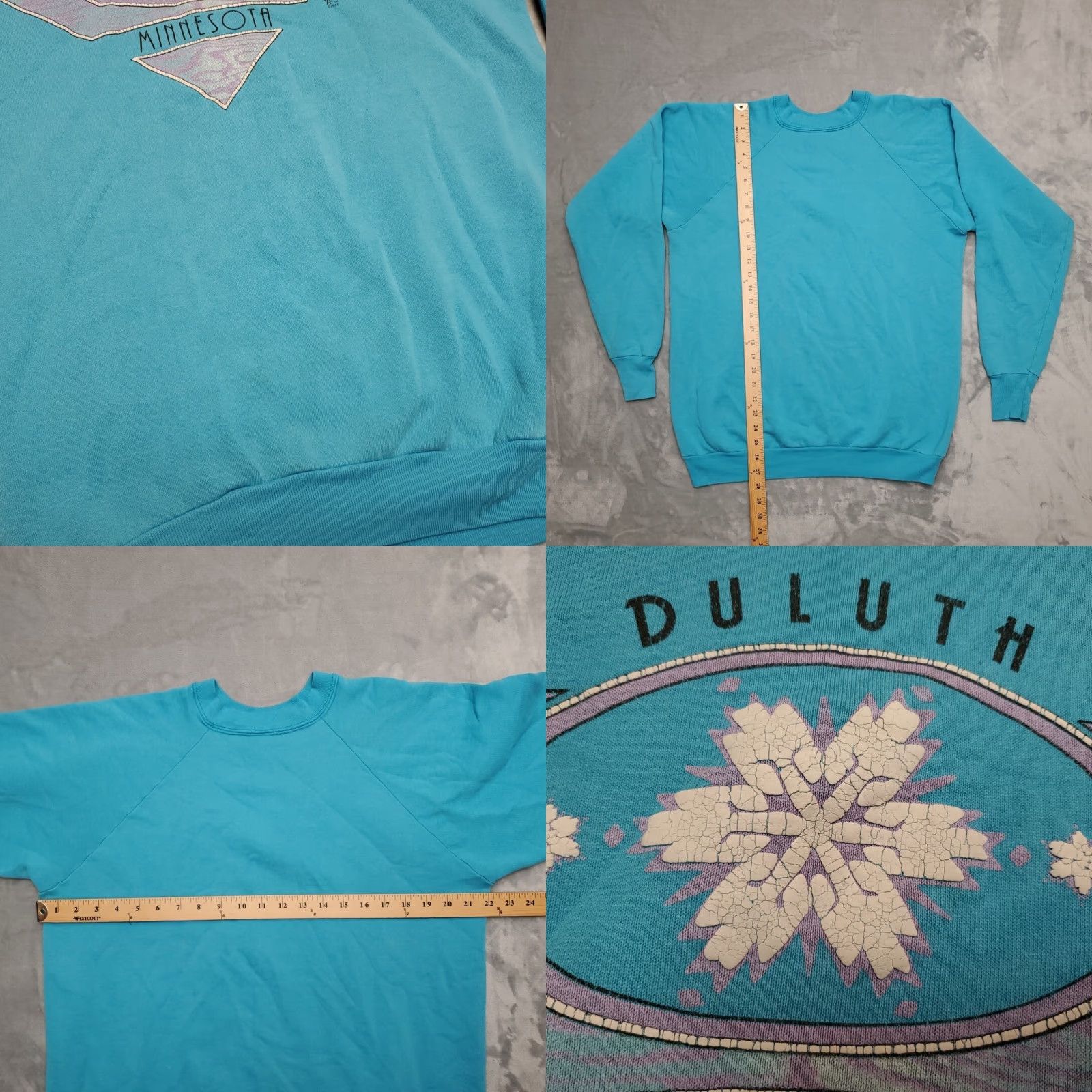 Vintage VTG Duluth Minnesota Sweatshirt Mens Large Blue Tourist Snow Ski Retro 80s USA Size US L / EU 52-54 / 3 - 8 Thumbnail