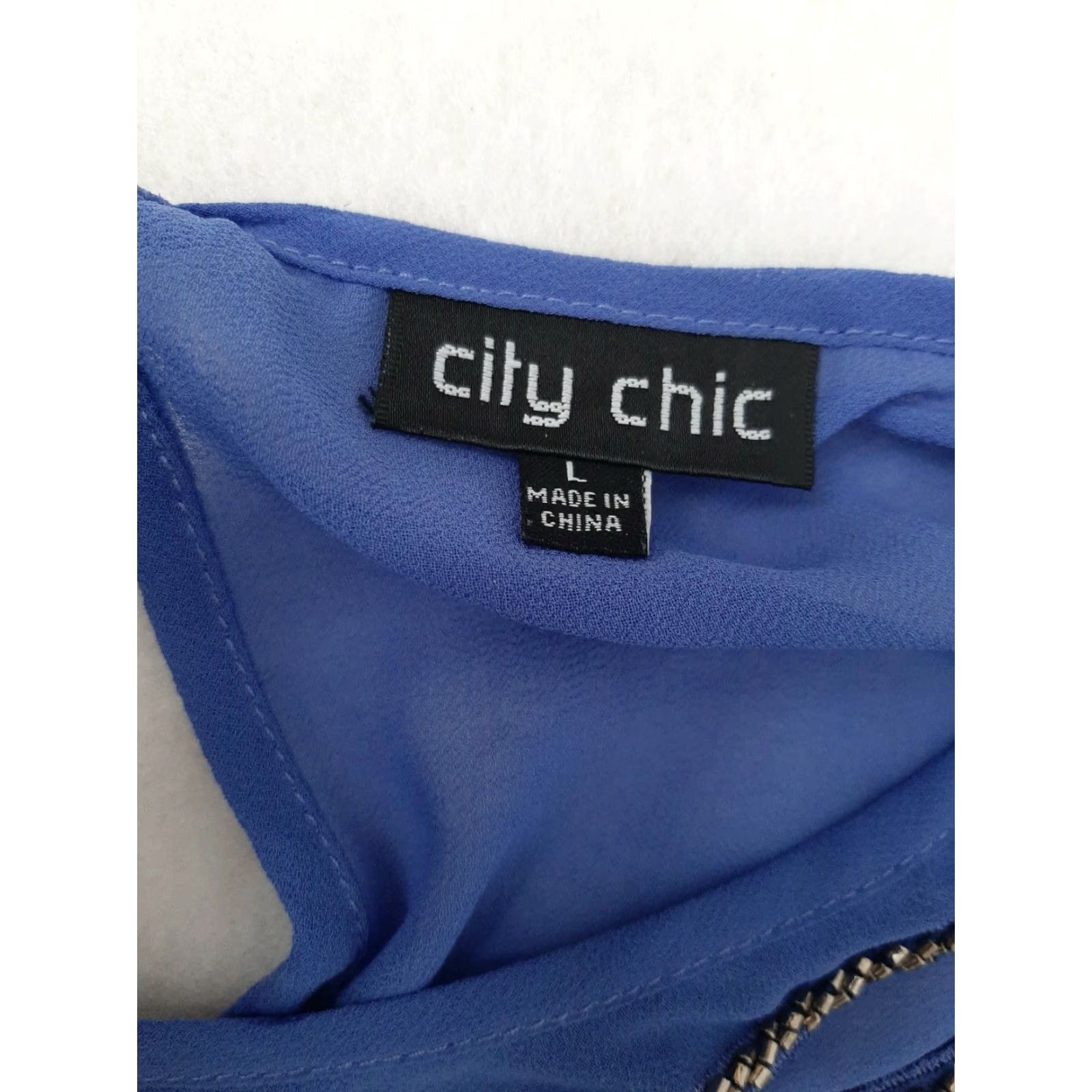 Vintage City Chic Women Blouse Shirt Beaded Blue Wrap Short Sleeve Boat Neck L Size L / US 10 / IT 46 - 4 Thumbnail