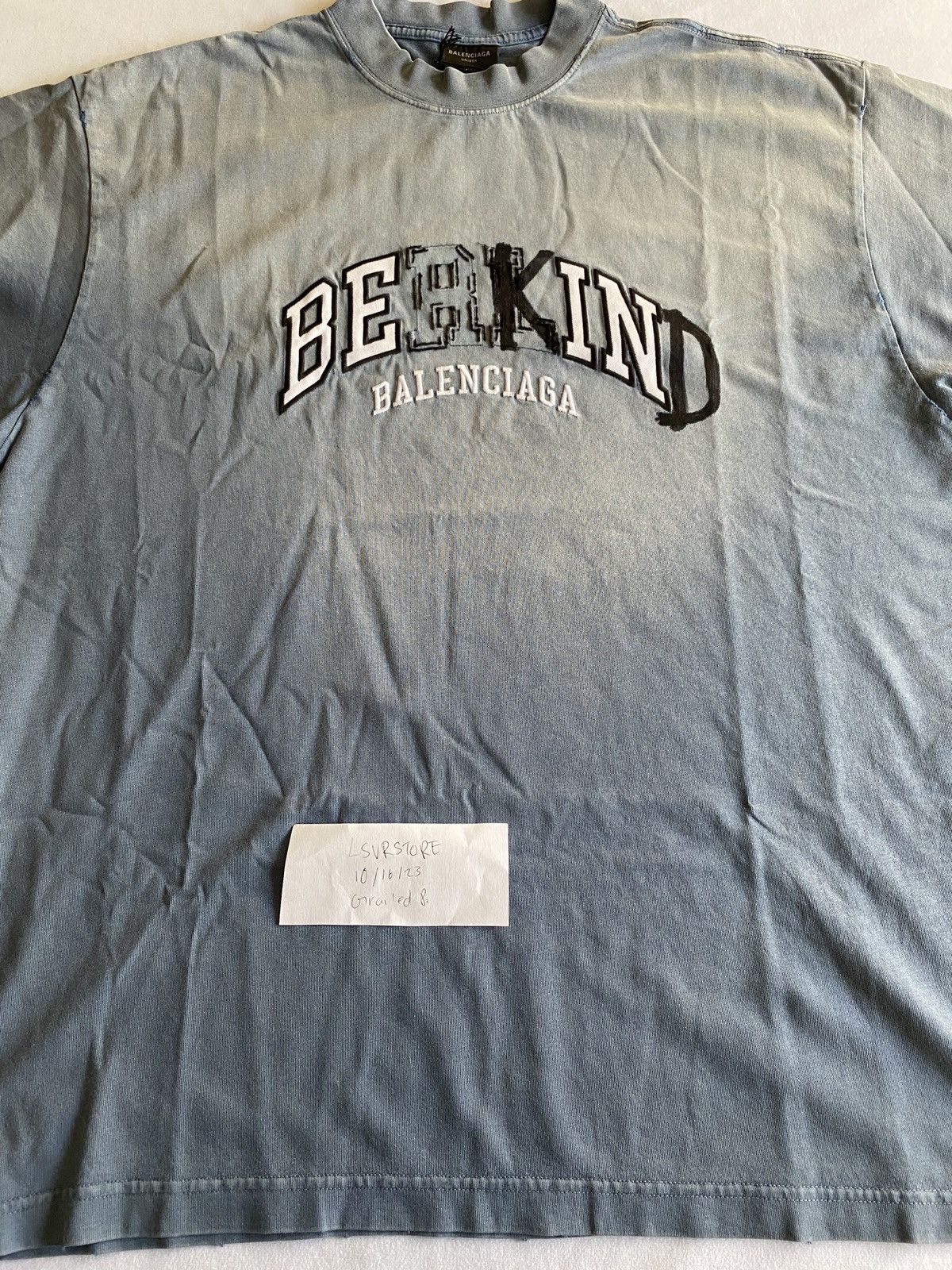 image of Balenciaga Be Kind Tee Blue Medium, Men's