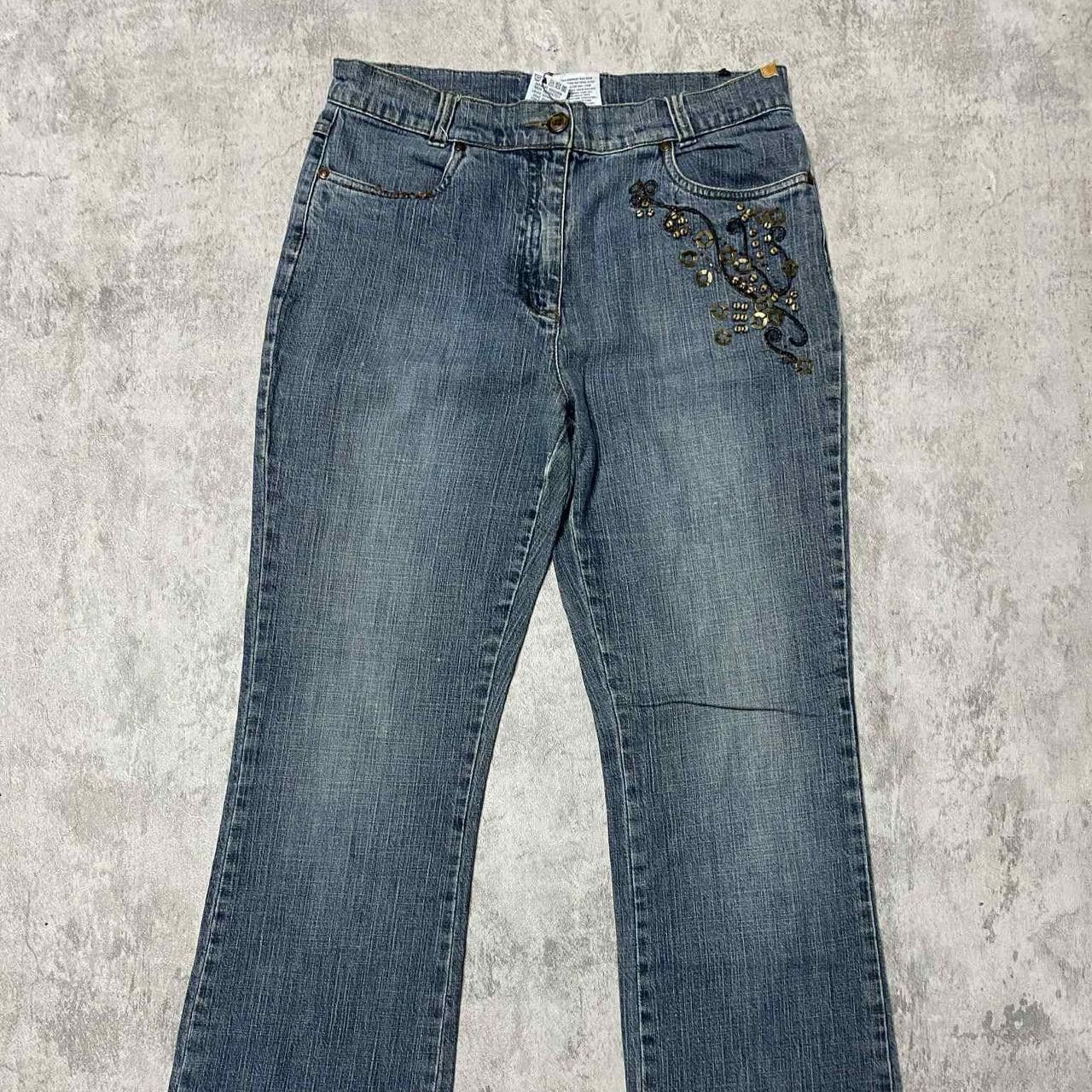 Other Y2K Miss Me embroidered blue jeans #y2kfashion Size 34" / US 12 / IT 48 - 1 Thumbnail