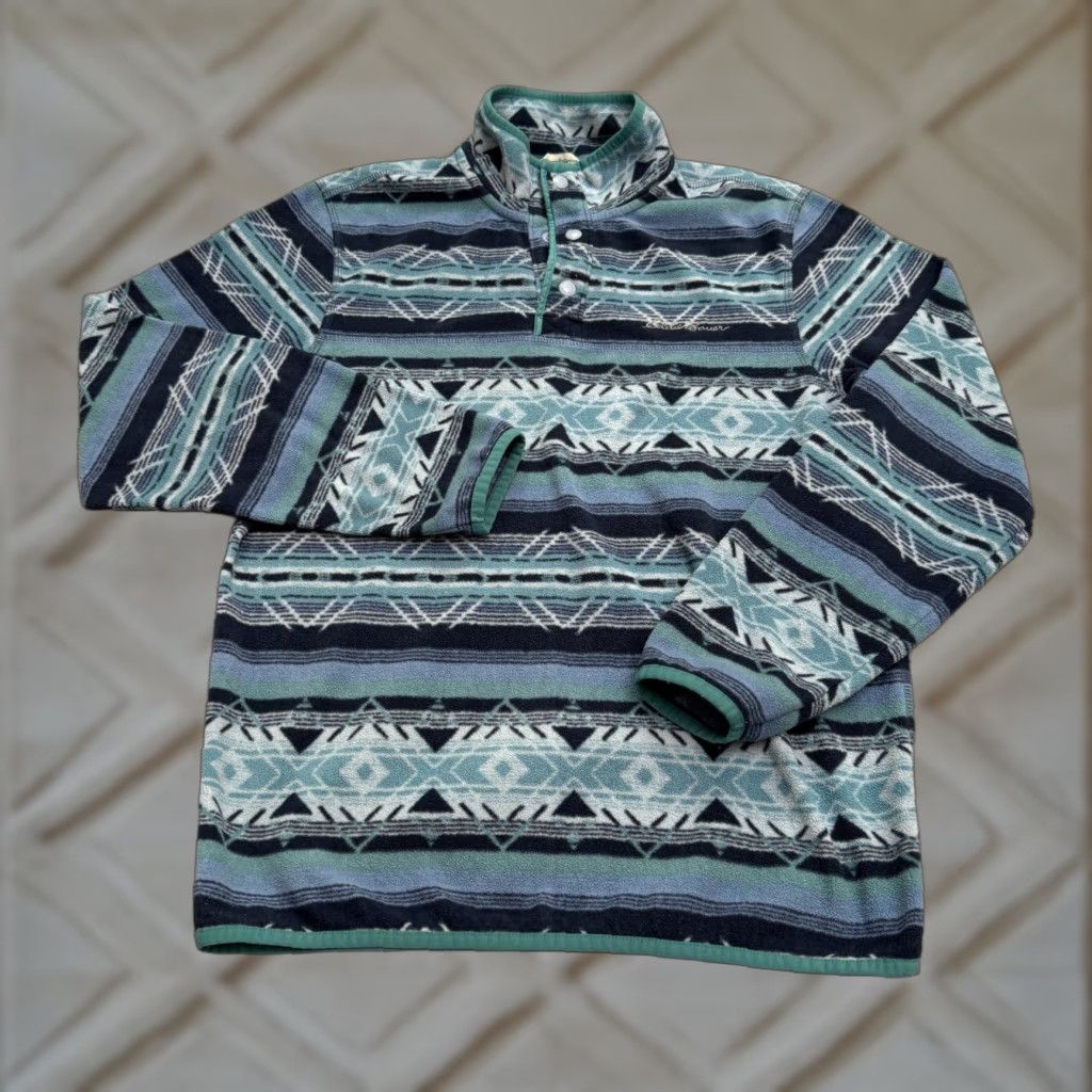 Eddie Bauer Eddie Bauer Jacket Mens Small Blue Aztec 1/4 Snap Fleece Outdoor Size US S / EU 44-46 / 1 - 1 Thumbnail