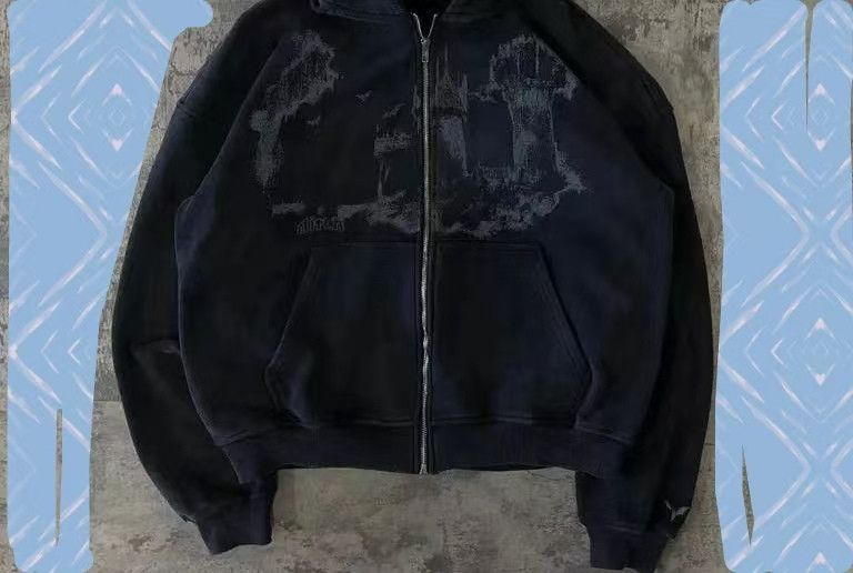 Vintage Relaxed-fit hip-hop hooded zip-up jacket Size US M / EU 48-50 / 2 - 2 Thumbnail