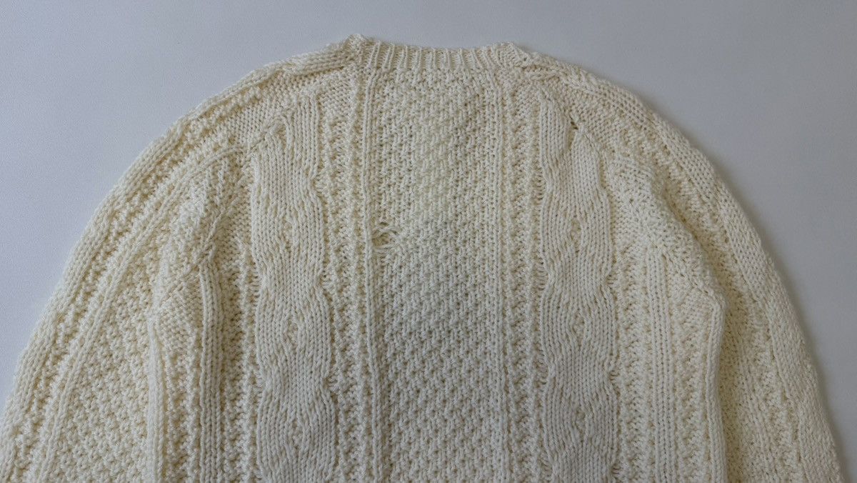 Maison Margiela A/W 21 Distressed Cream Cable Knit Sweater Size US M / EU 48-50 / 2 - 11 Thumbnail