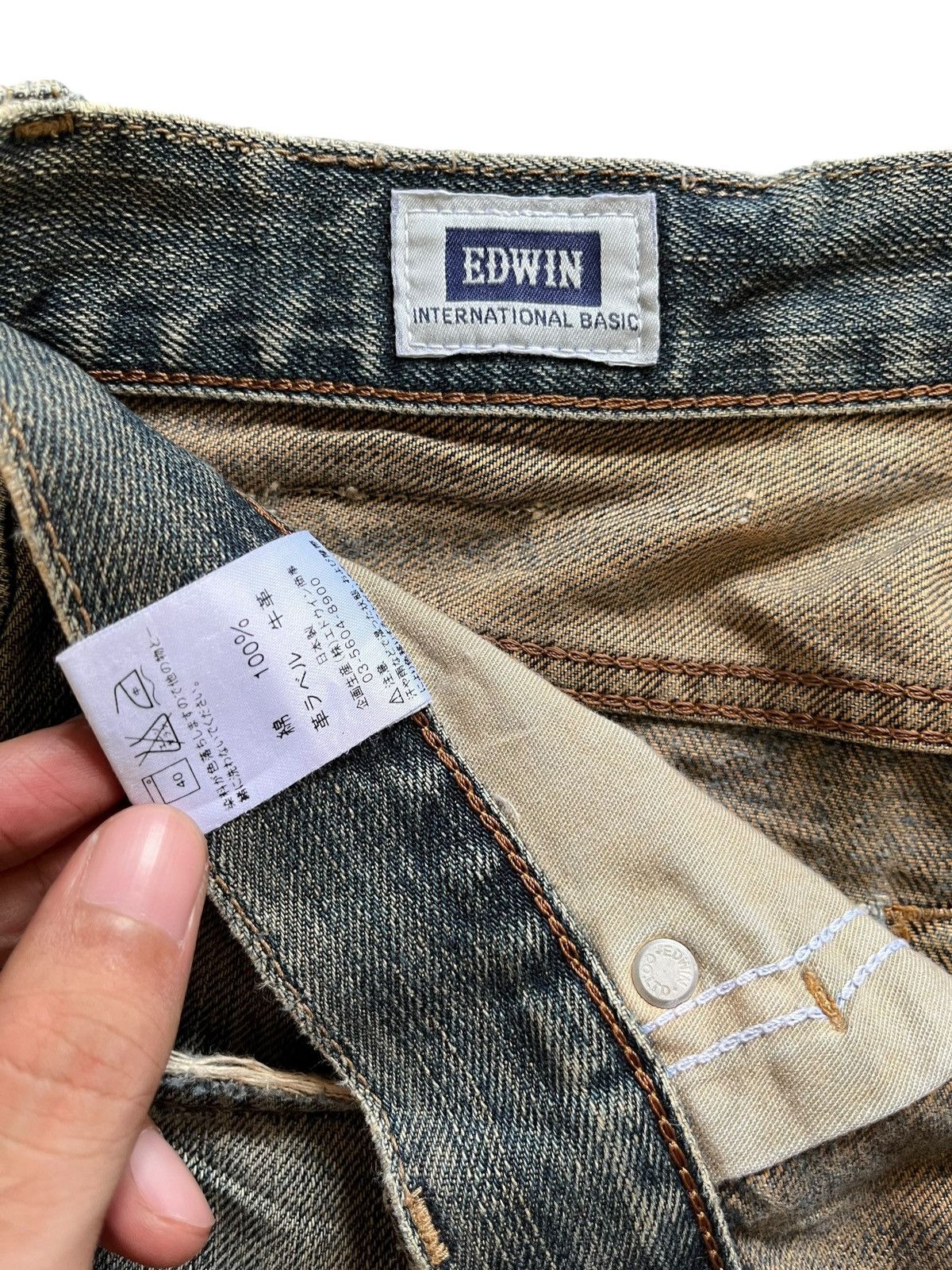 Edwin × Japanese Brand Vintage Japanese Edwin Mud Wash Distressed Baggy Jeans Size US 31 - 10 Thumbnail