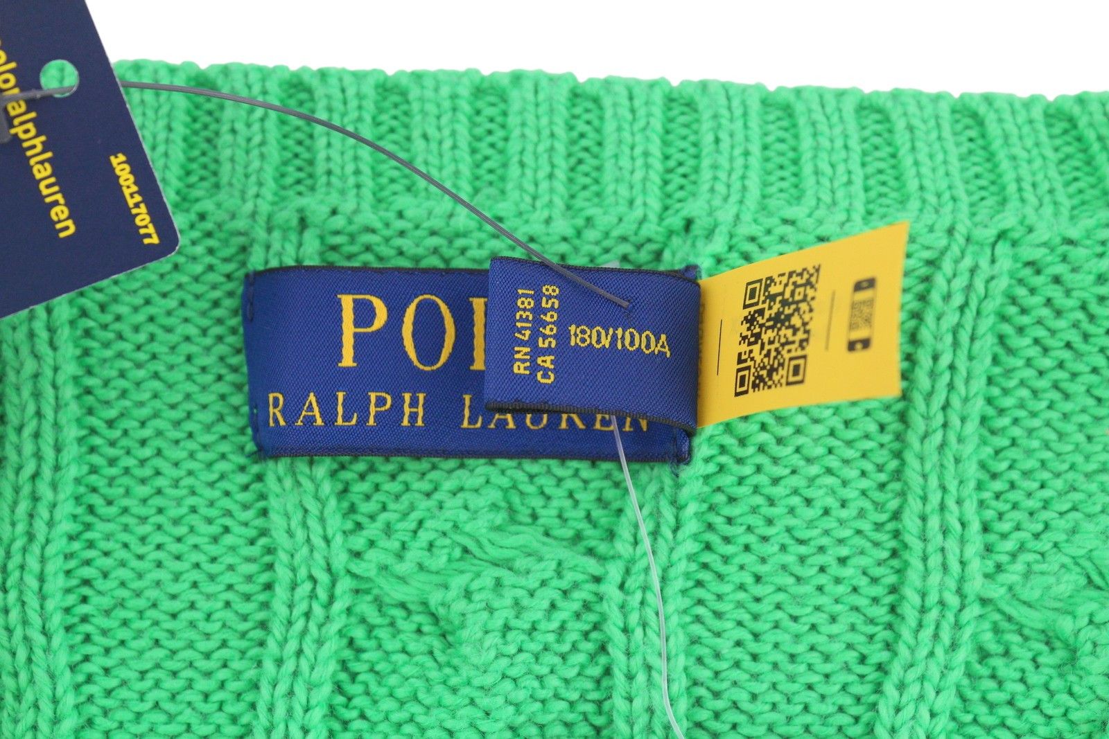 Polo Ralph Lauren L Green Pullover Cable Knit Round Neck Jumper 84630 Size US L / EU 52-54 / 3 - 11 Thumbnail