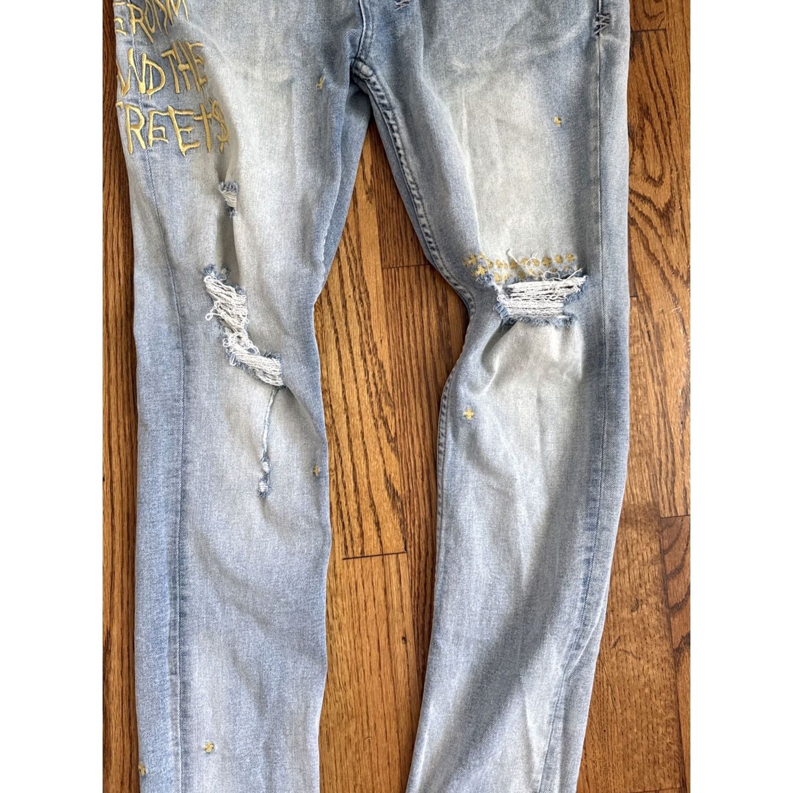 Ksubi Ksubi Jeans Skinny Men 34x32 Van Winkle Mid Blue Ripped C9 Size US 34 / EU 50 - 6 Thumbnail
