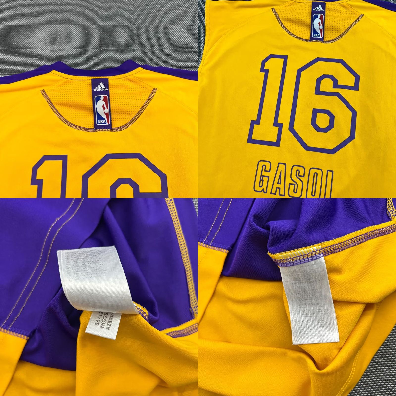Adidas adidas Los Angeles Lakers Paul Gasol #16 Basketball Jersey Adult L Mens NBA T-Shirt Size US L / EU 52-54 / 3 - 8 Thumbnail