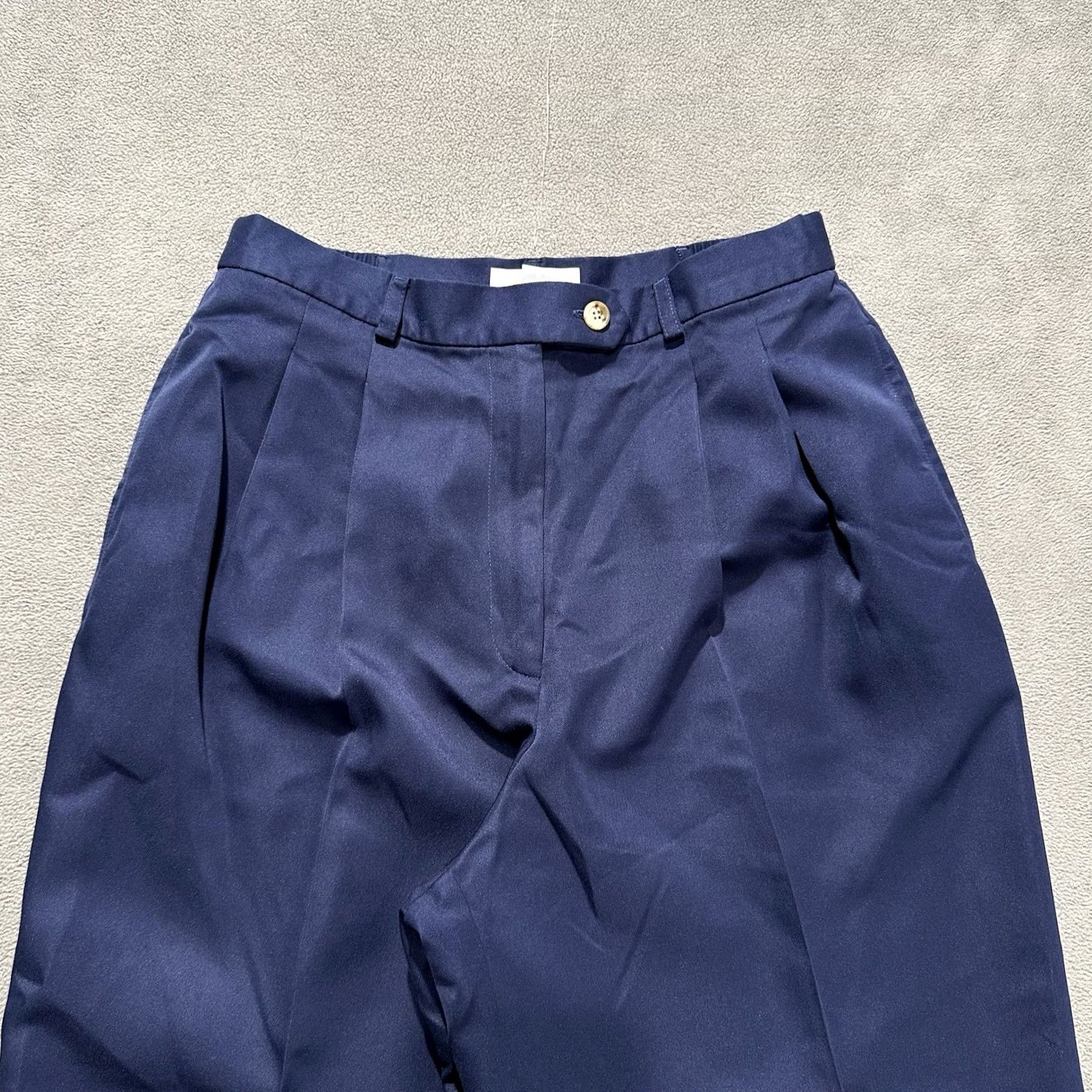 Talbots Talbots Womens Pants 8P Navy Blue Double Pleated Stretch Office Trouser Size 30" / US 8 / IT 44 - 3 Thumbnail