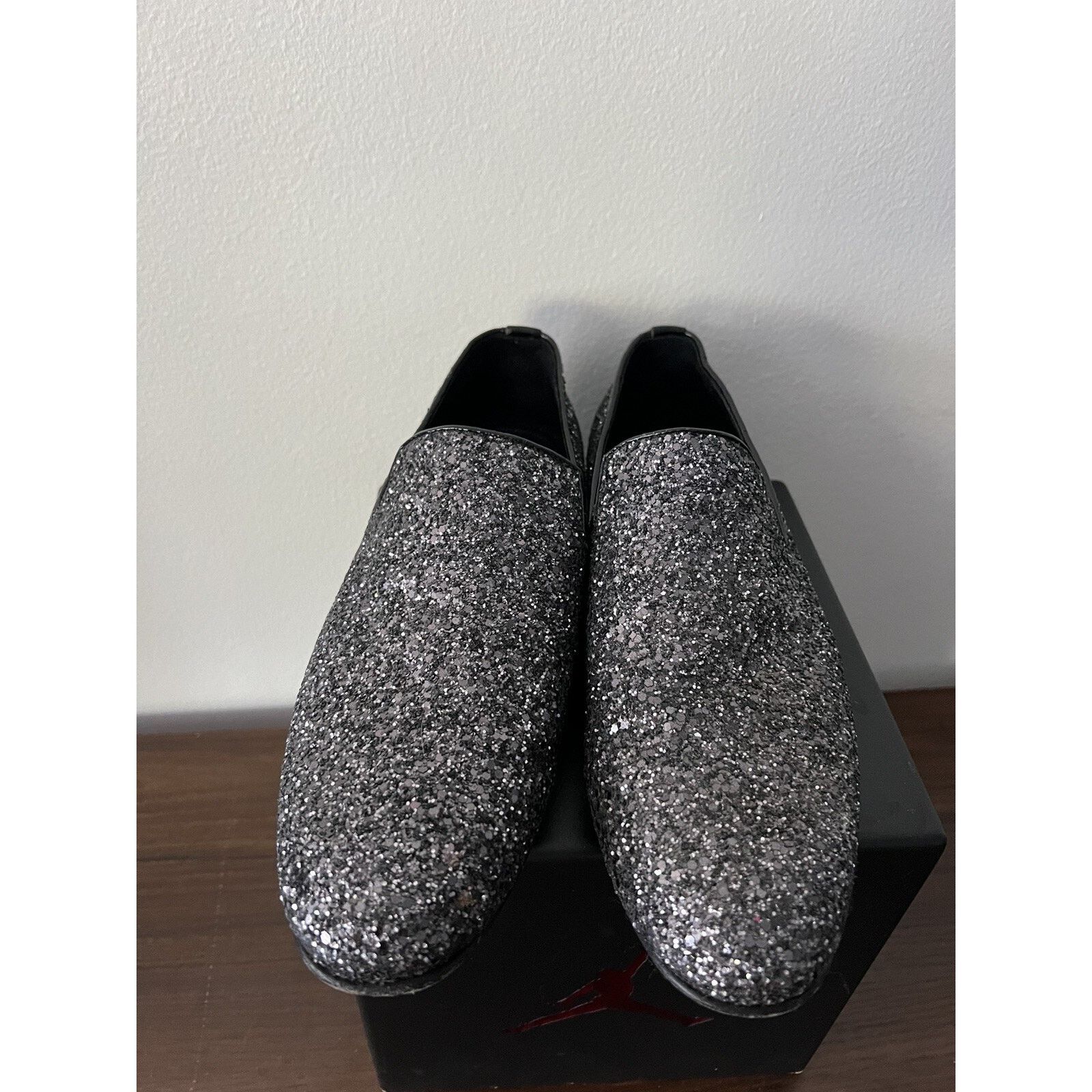Jimmy Choo Jimmy Choo Men's Black Thame Black Glitter Fabric Slipper Size US 8 / EU 41 - 4 Thumbnail