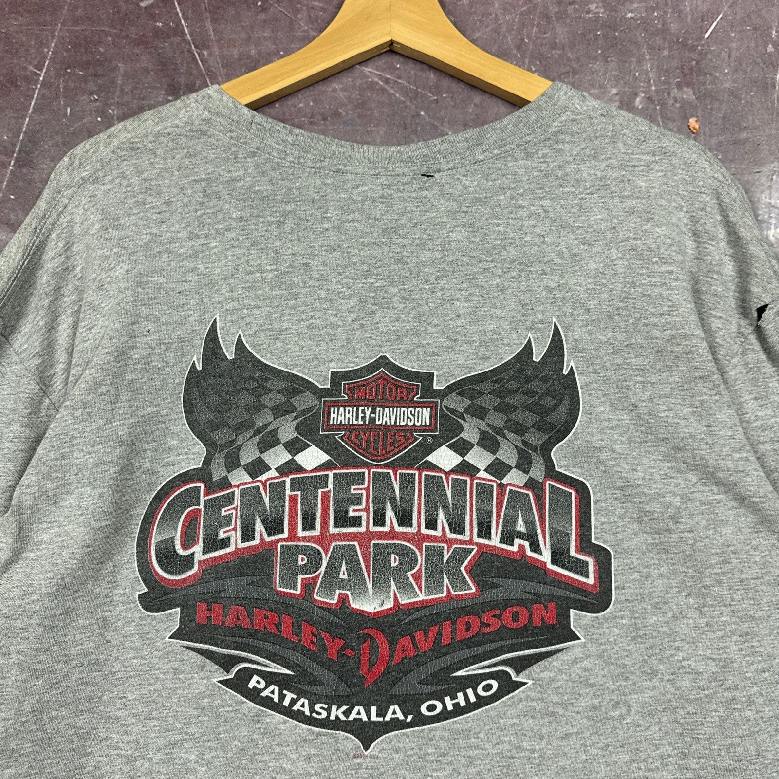 Harley Davidson × Vintage 00s Gray Harley Davidson Ohio Racing Graphic LS Shirt L 3073 Size US L / EU 52-54 / 3 - 8 Thumbnail