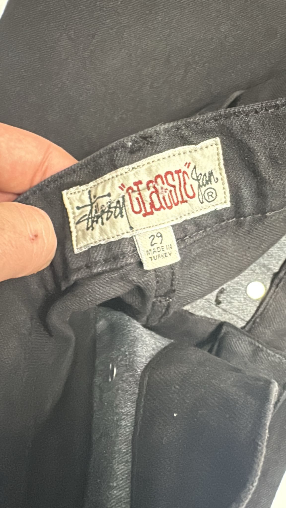 Stussy × Vintage Stüssy Classic Jean Black Size 29 Size US 29 - 7 Thumbnail