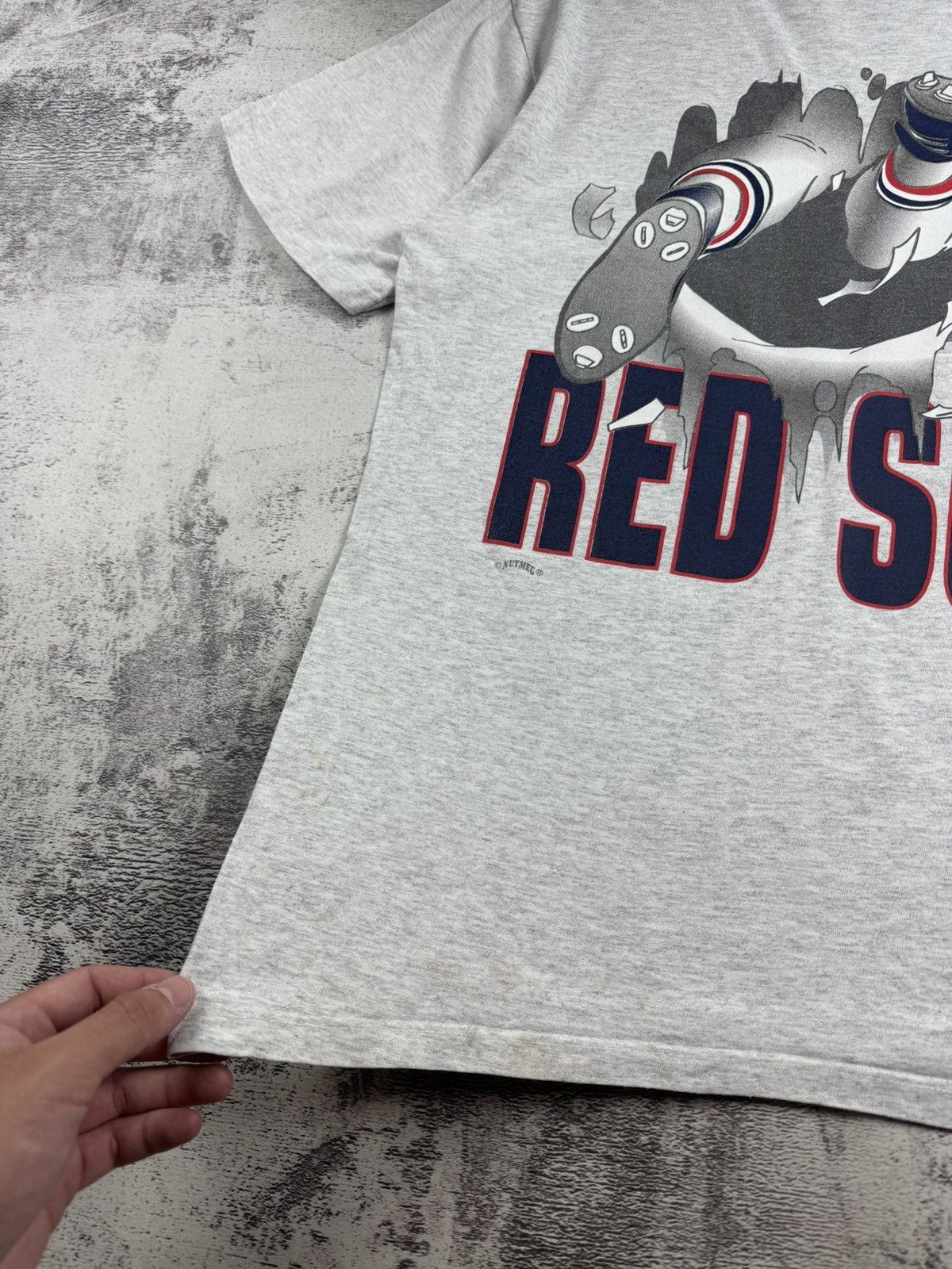 MLB Boston Red Sox Nutmeg Men’s XL Cotton Vintage Baseball MLB Jersey USA T Shirt Size US XL / EU 56 / 4 - 17 Thumbnail