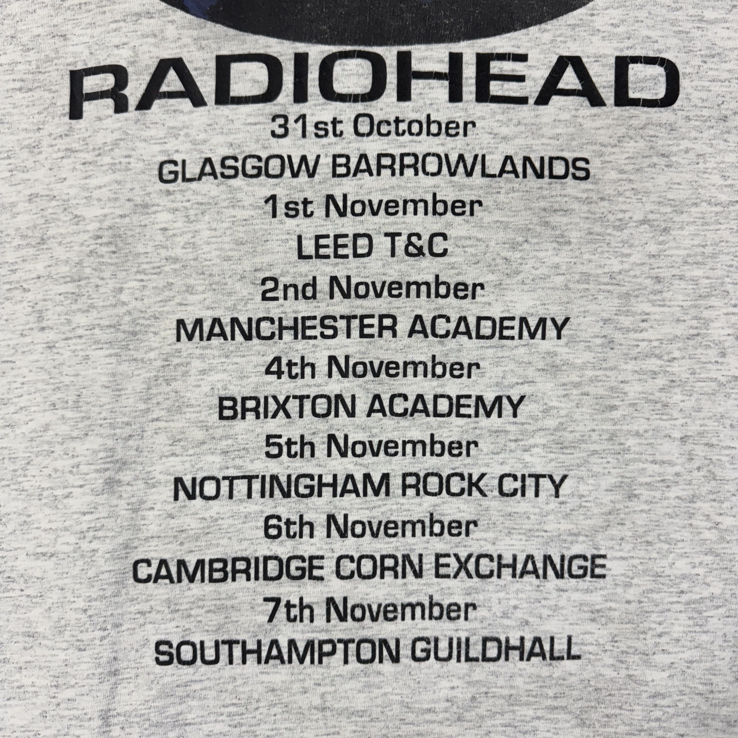 Band Tees Vintage 90s Radiohead UK Tour Shirt Size US XL / EU 56 / 4 - 8 Thumbnail