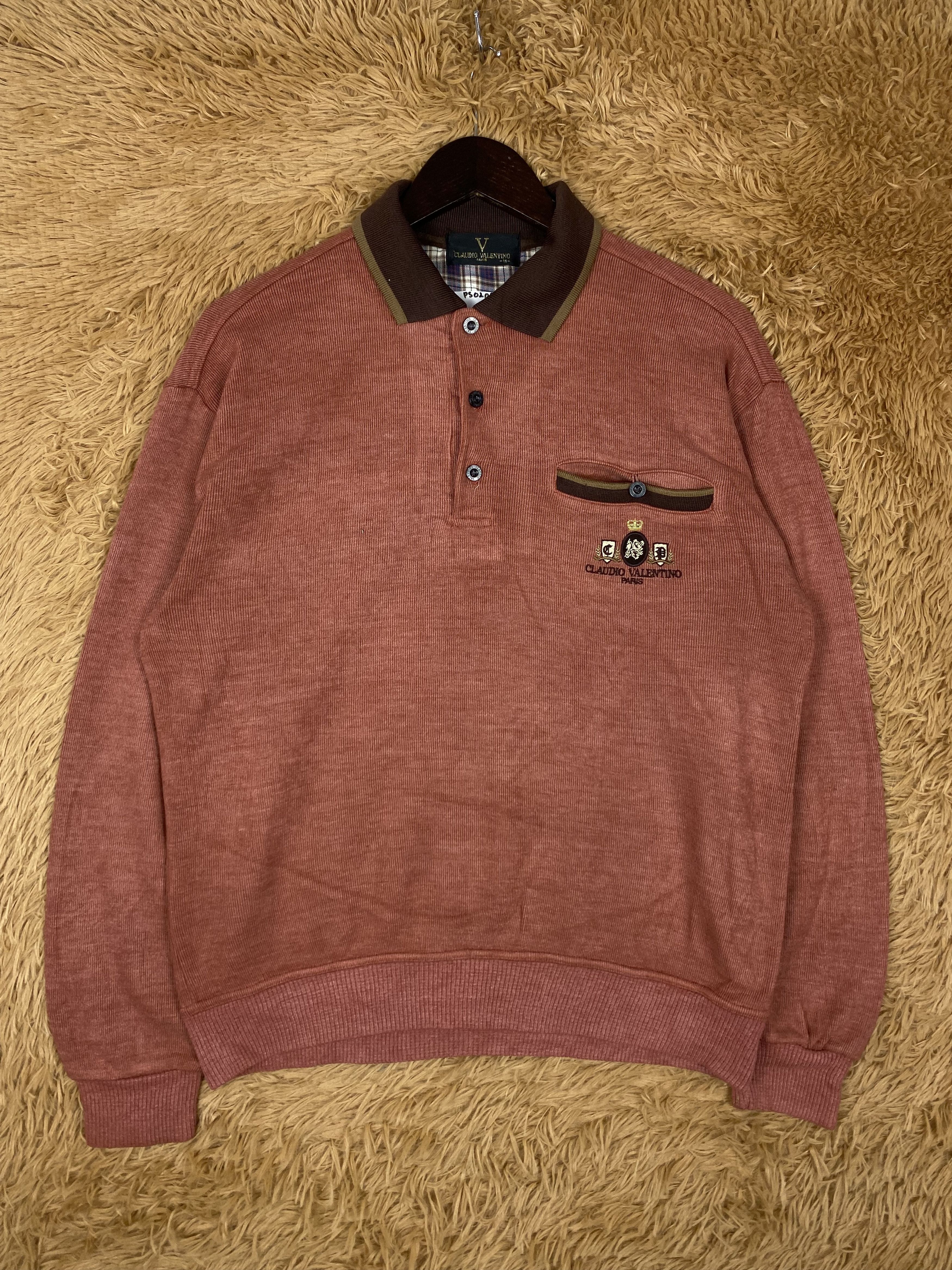 Vintage Vintage Claudio Valentino Half Button Sweatshirts PS0203 Size US M / EU 48-50 / 2 - 1 Thumbnail