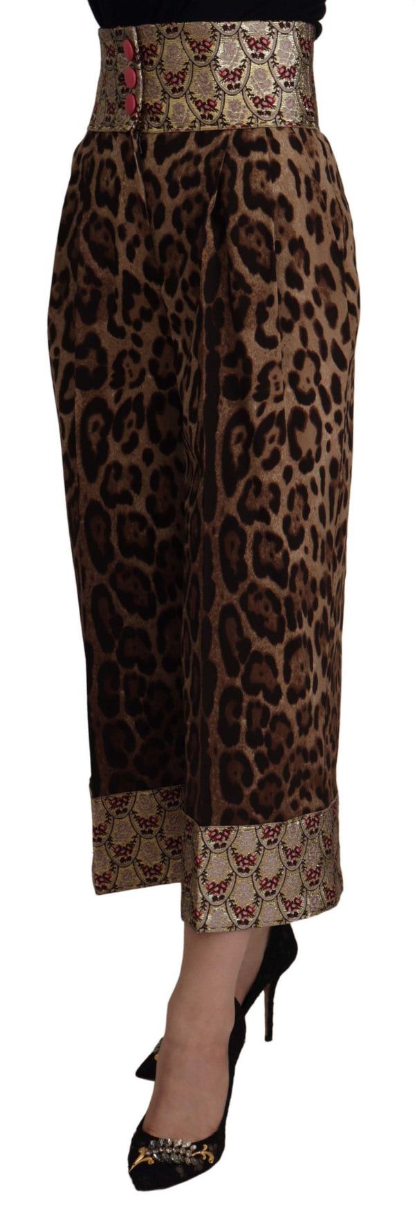 Dolce & Gabbana o1y0925 Embroidered Leopard-Print Sweatpant in Brown/Black Size 25" / US 0 / IT 36 - 2 Thumbnail