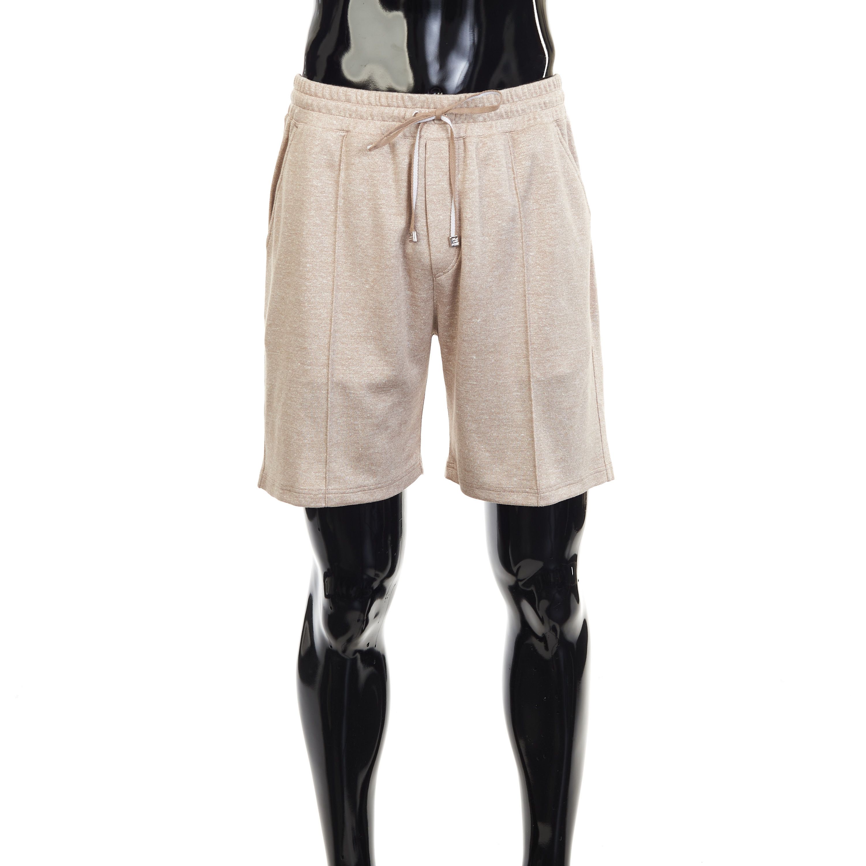 Brett Johnson Café au Lait Silk Linen & Cotton Shorts