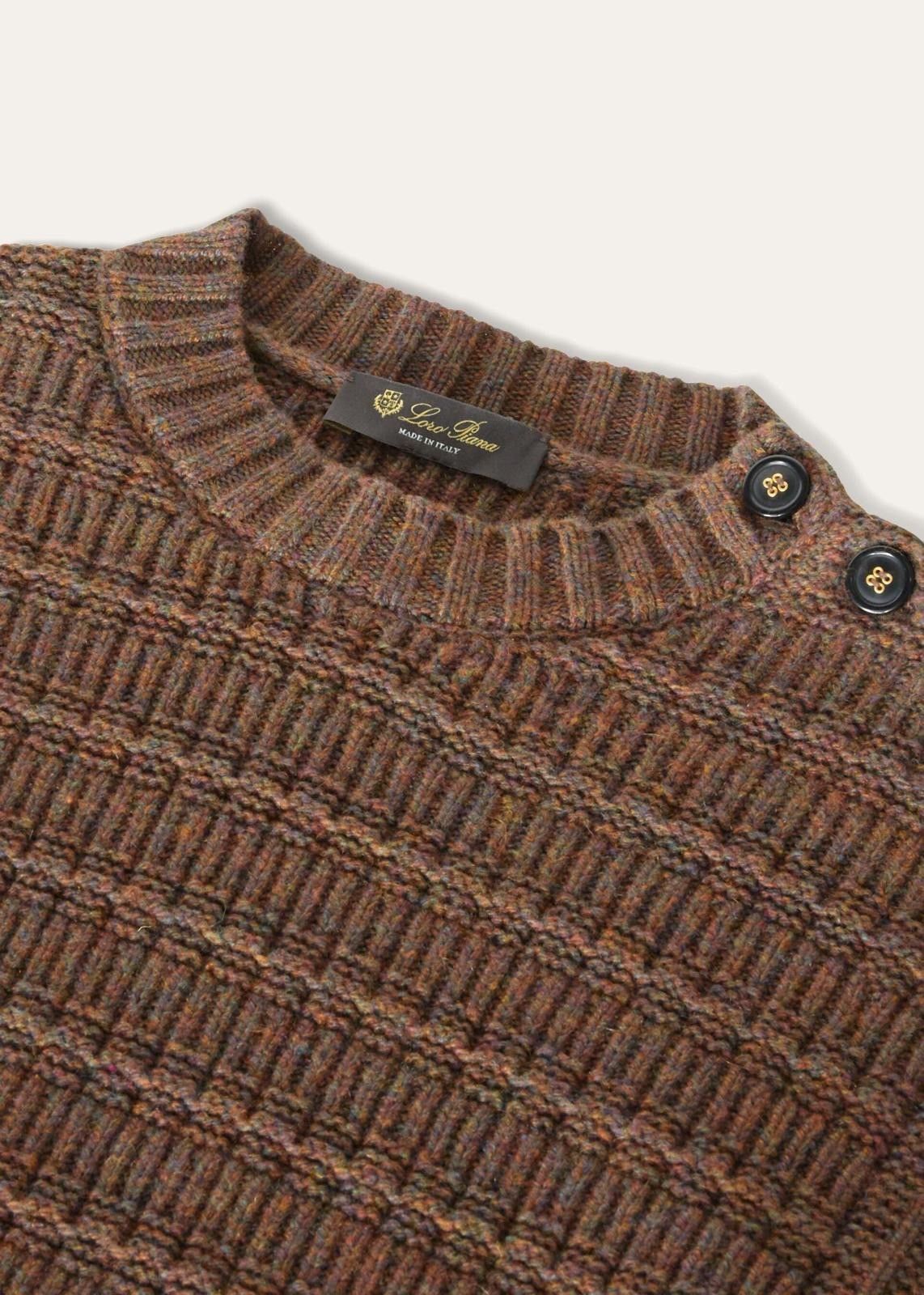 Loro Piana o1srvl11e0824 New Plymouth Crew Neck Sweater in Brown Size XL / US 12-14 / IT 48-50 - 6 Thumbnail