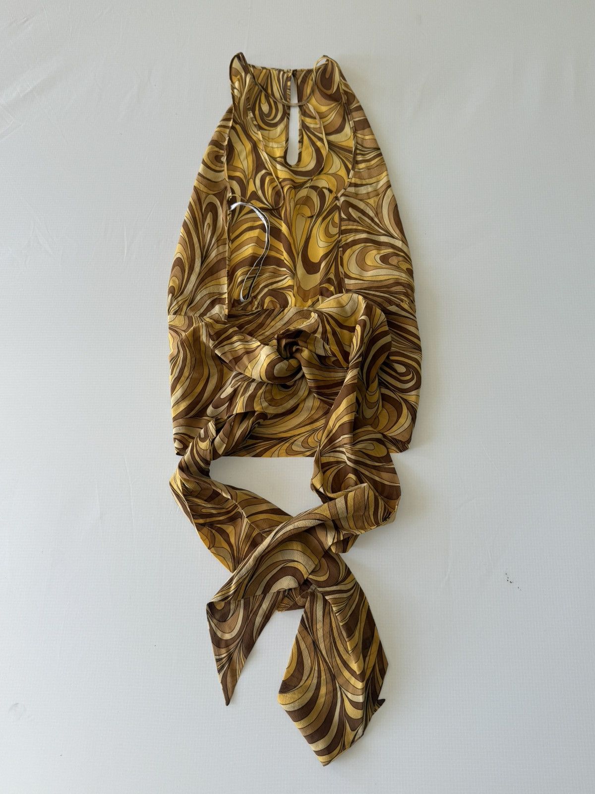 Celine Celine Yellow Swirl Print Silk Blouse Size XS / US 0-2 / IT 36-38 - 2 Thumbnail
