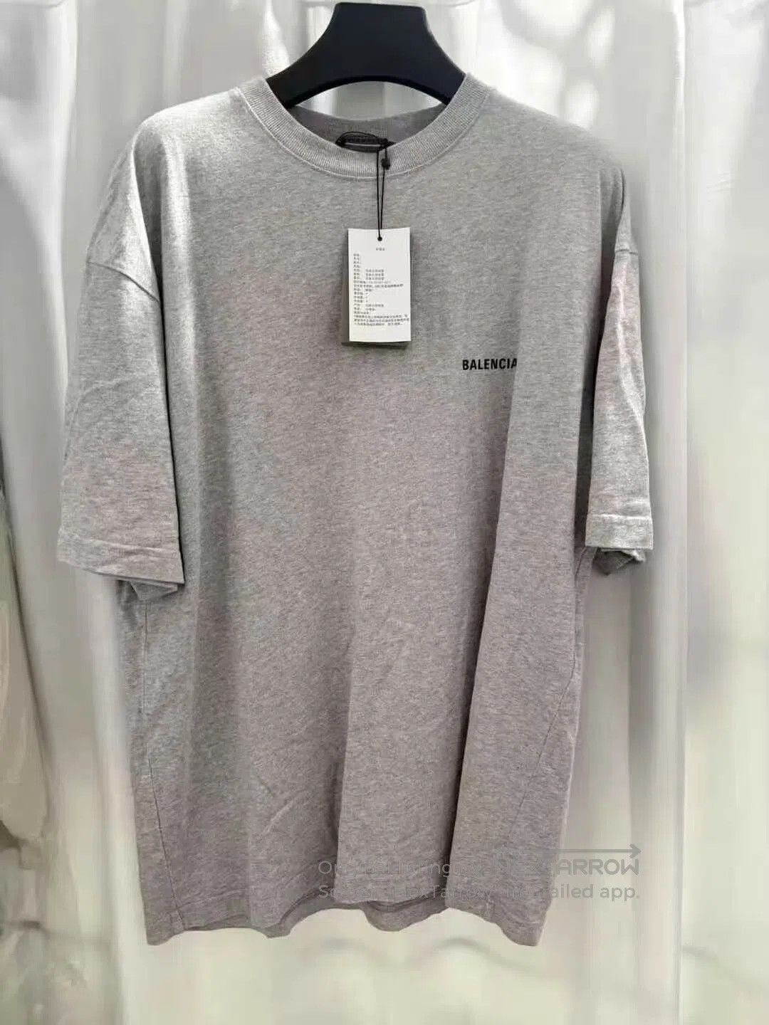 Balenciaga Balenciaga Grey Front and Back Printed Logo Short Sleeve| Size US S / EU 44-46 / 1 - 1 Thumbnail