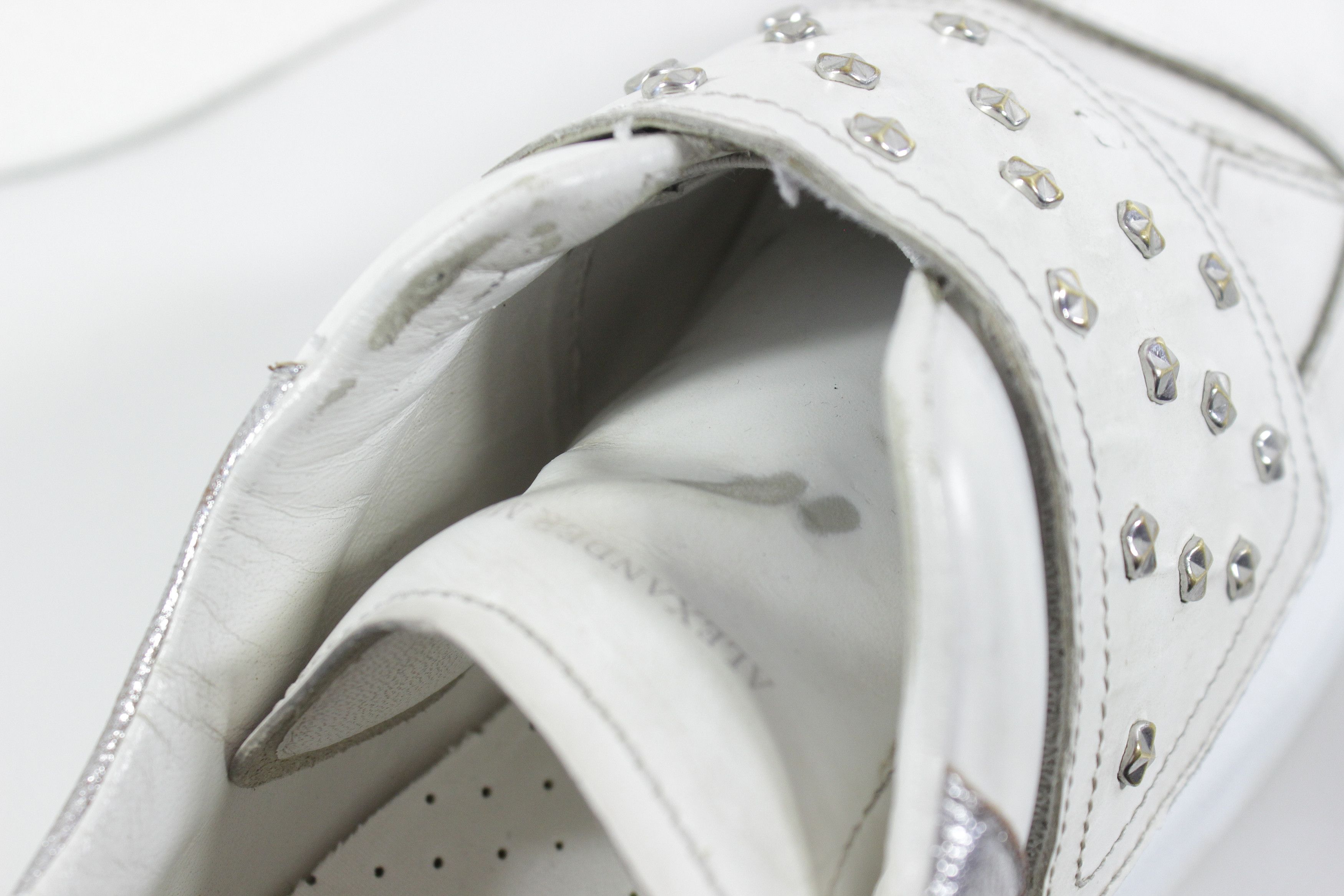 Alexander McQueen Closed Distressed Leather Oversize Sneakers Size US 6.5 / IT 36.5 - 9 Thumbnail