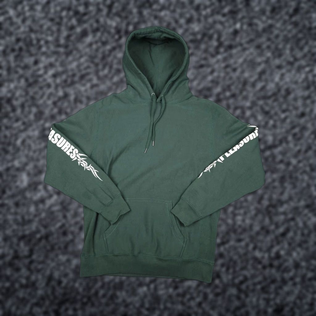 Pleasures PLEASURES Hoodie Adult Large Green Now Sleeve Hit Razor Spellout Streetwear Size US L / EU 52-54 / 3 - 1 Thumbnail