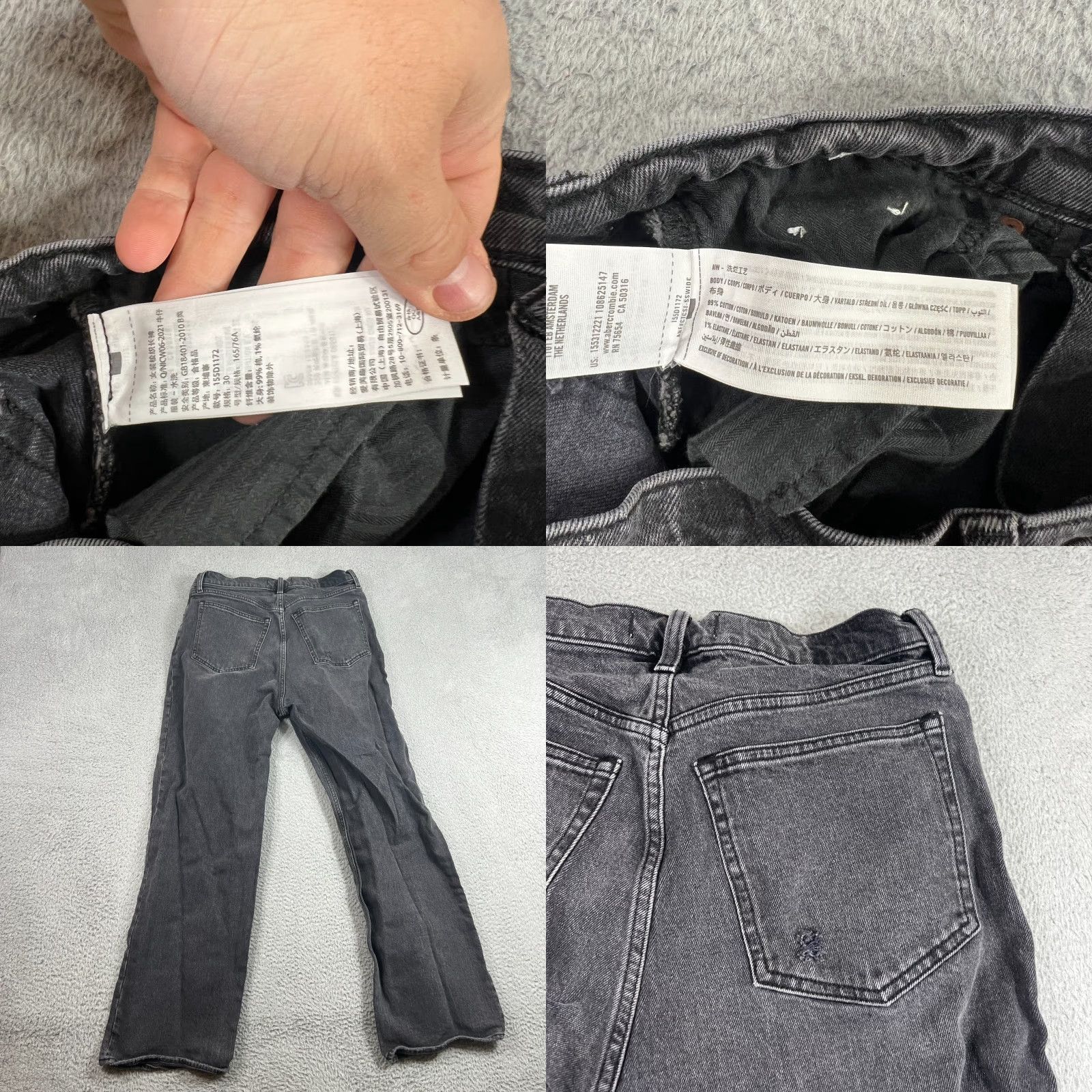 Abercrombie & Fitch VINTAGE Abercrombie & Fitch Jeans Womens 10 Black Denim 90s Relaxed High Rise Wide Leg Mens? Size 32" / US 10 / IT 46 - 8 Thumbnail