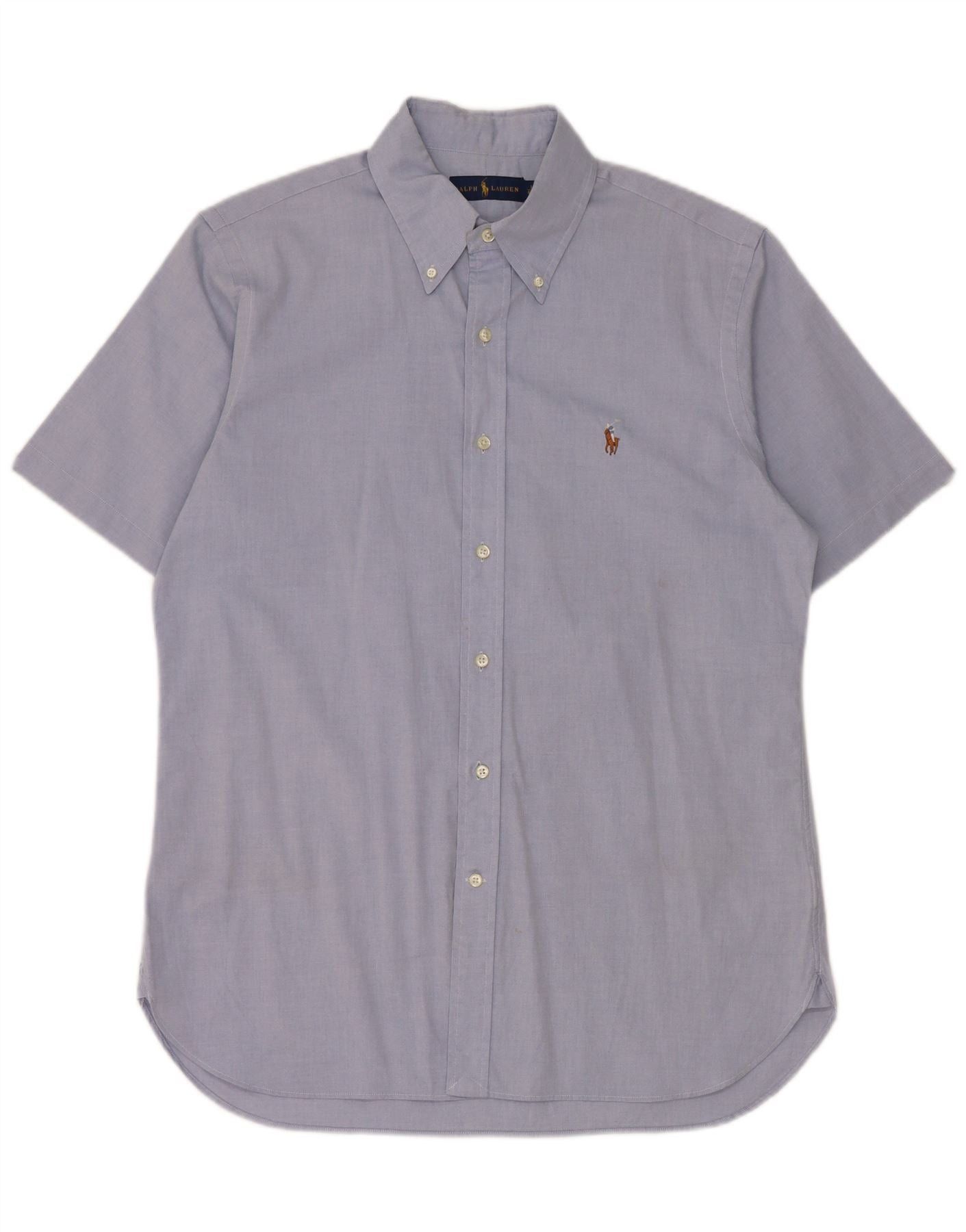 Ralph Lauren Mens Short Sleeve Shirt 40/41 16 Large Blue Cotton Size US L / EU 52-54 / 3 - 1 Thumbnail