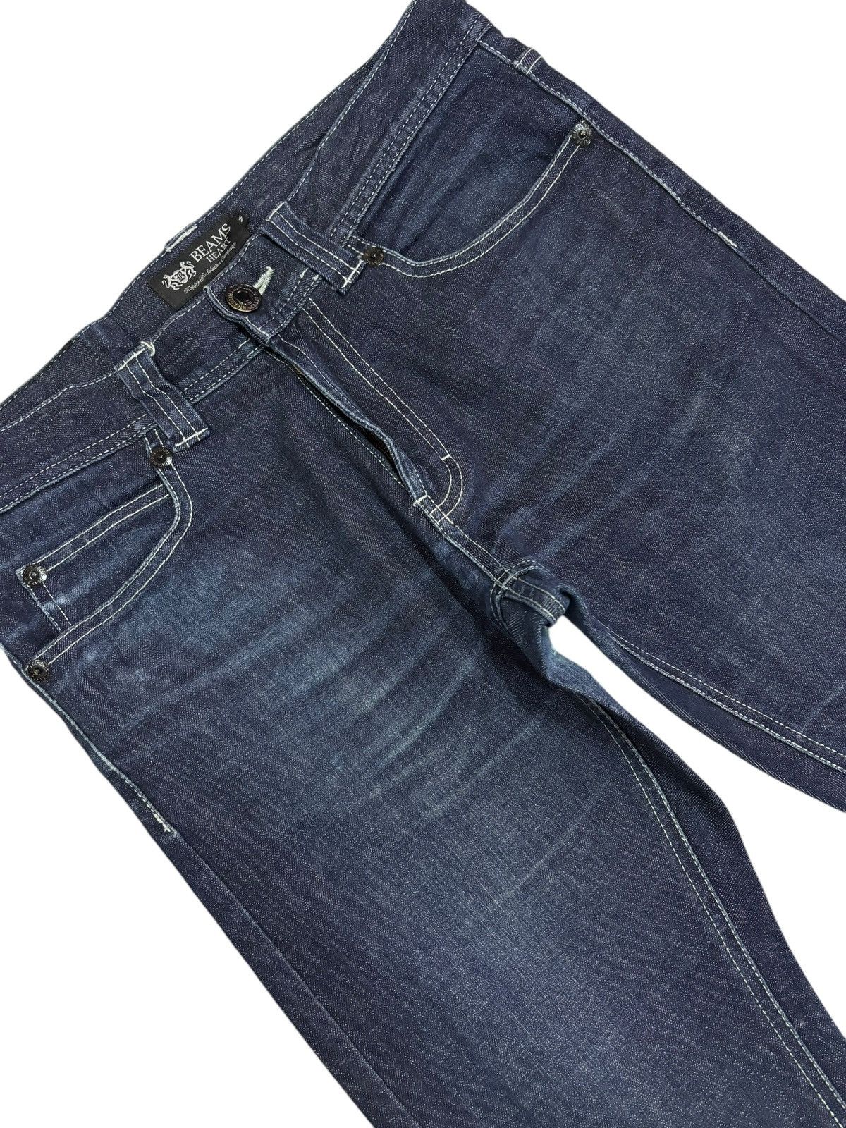 Beams Japan × Japanese Brand × Vintage Vintage Beams Heart Japan Faded Indigo Stretch Jeans Size US 31 - 3 Thumbnail