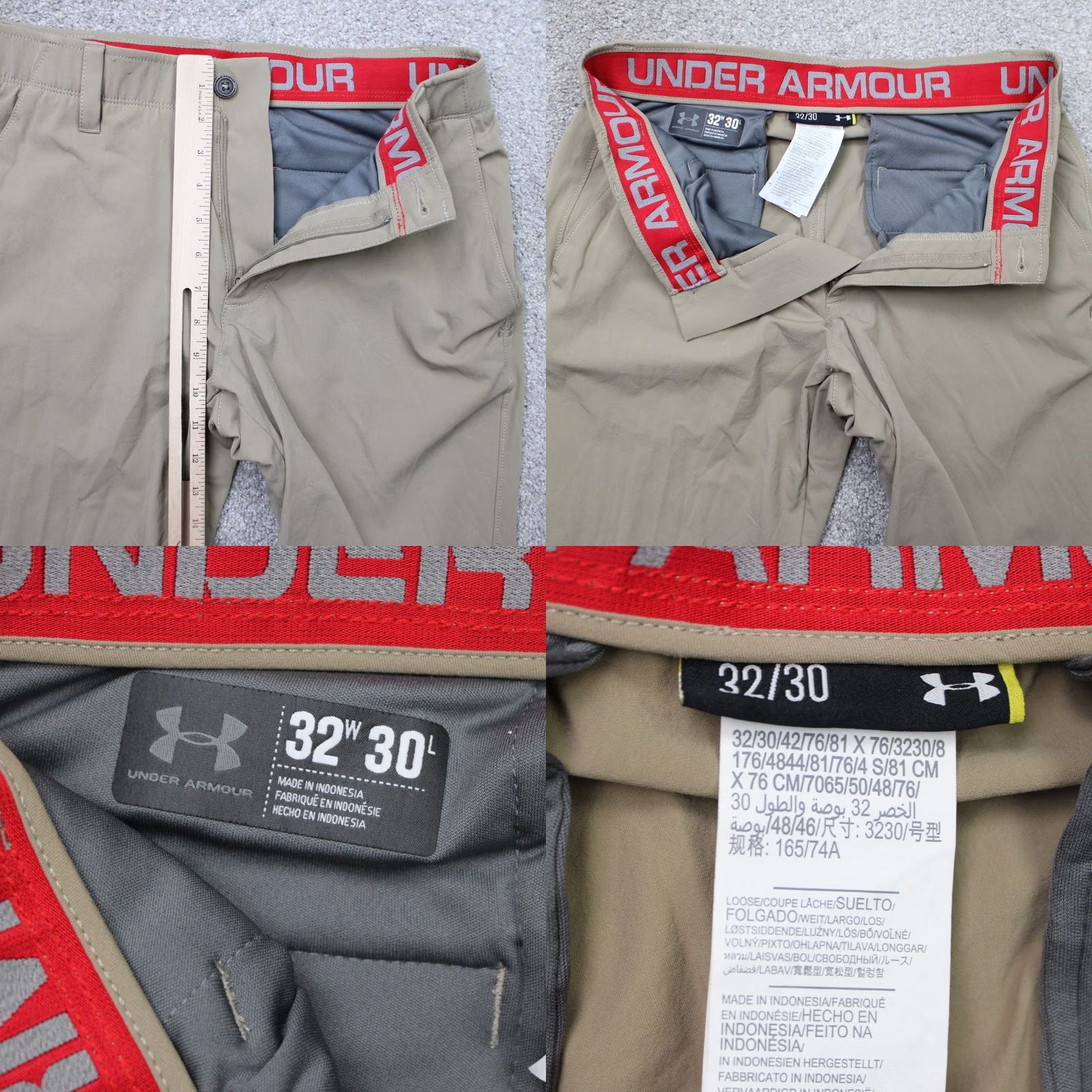 Under Armour Under Armour Pants Mens 32x30 Beige UA Match Play Loose Fit Straight Leg Golf Size US 32 / EU 48 - 8 Thumbnail