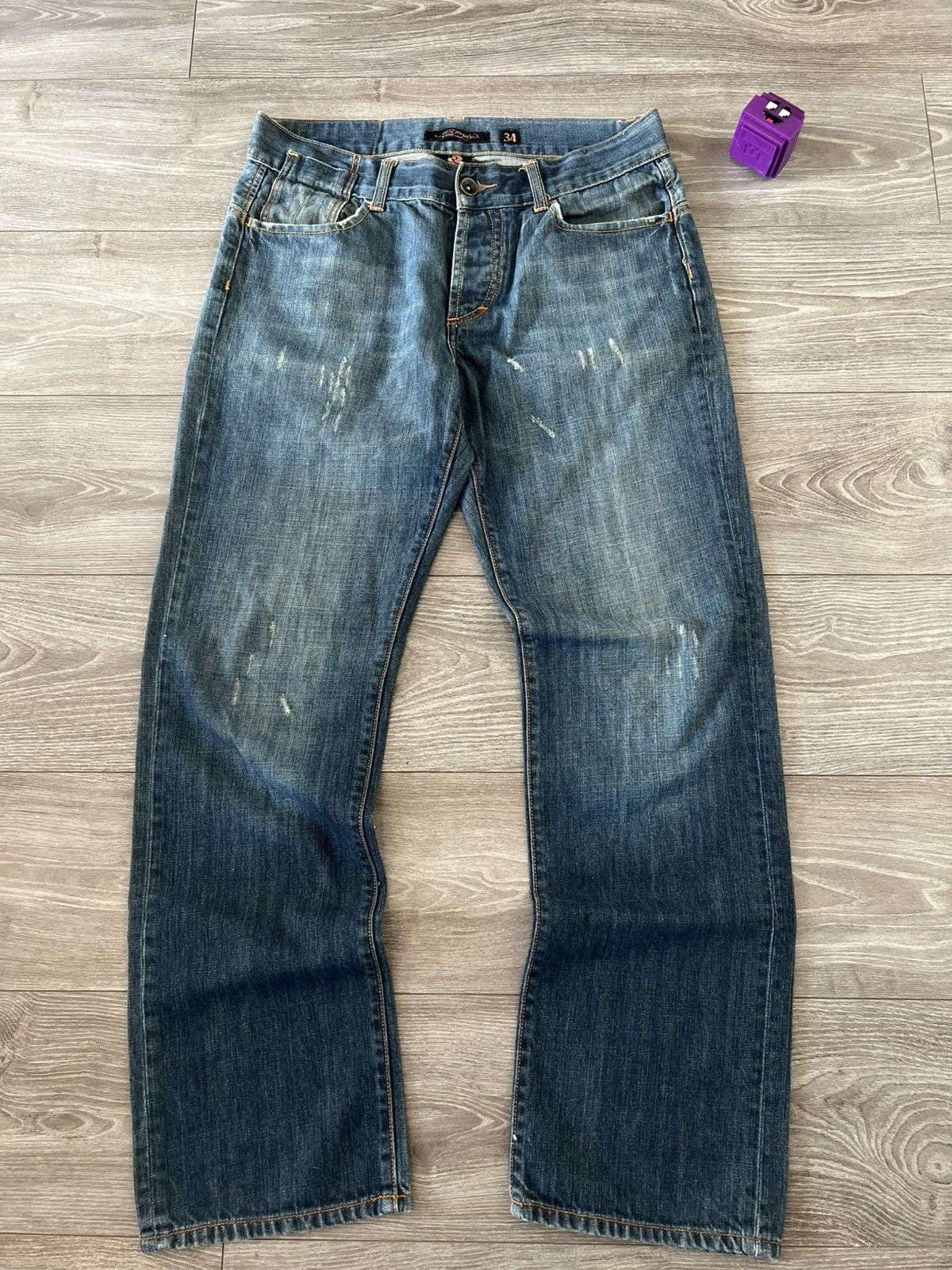 Ed Hardy Ed Hardy Avant Garde Loose Japan Style Distressed Jeans Size US 34 / EU 50 - 10 Thumbnail