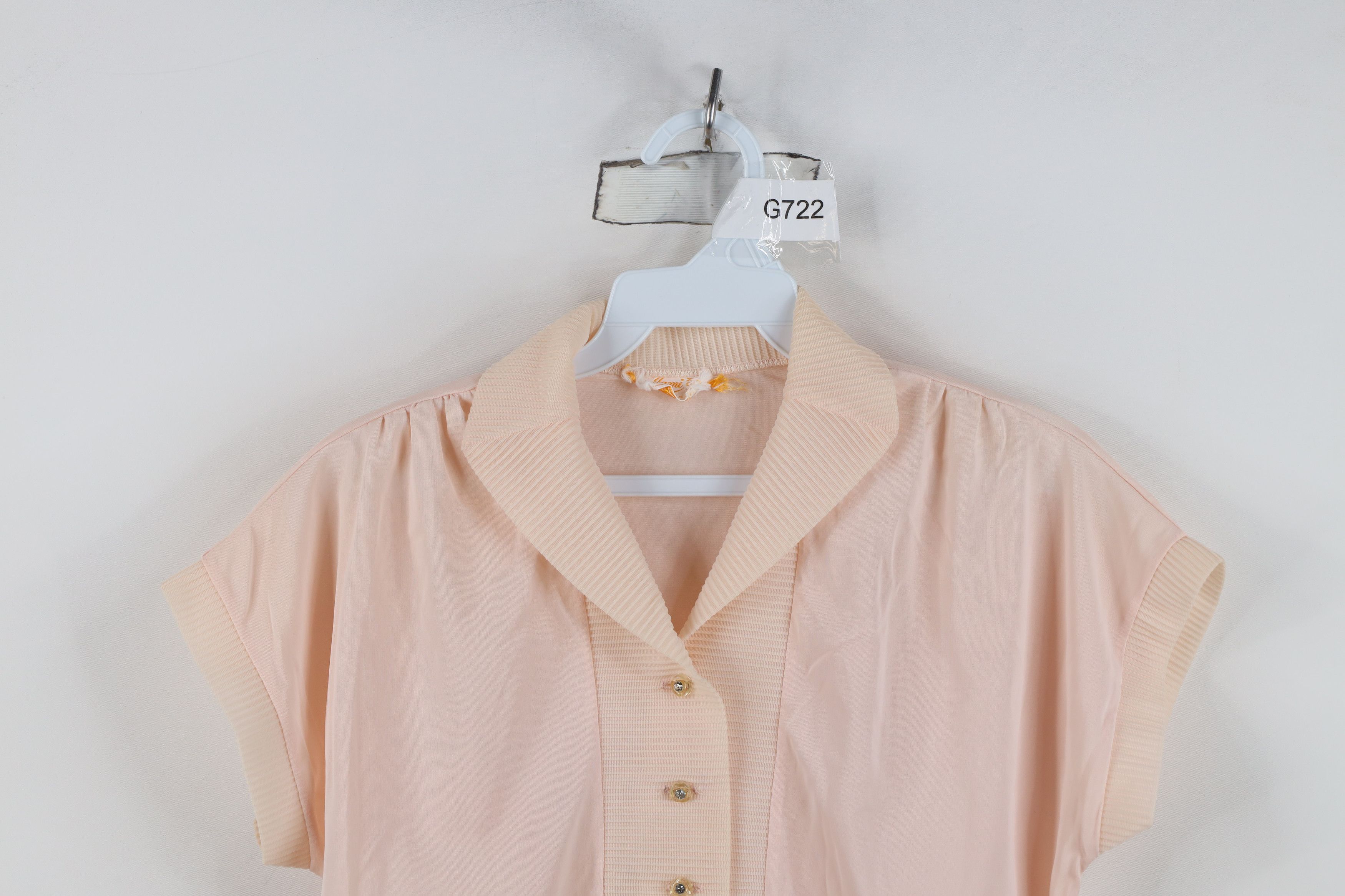 Vintage Vintage 50s Rockabilly Regency Ribbed Button Shirt Pink USA Size M / US 6-8 / IT 42-44 - 2 Thumbnail