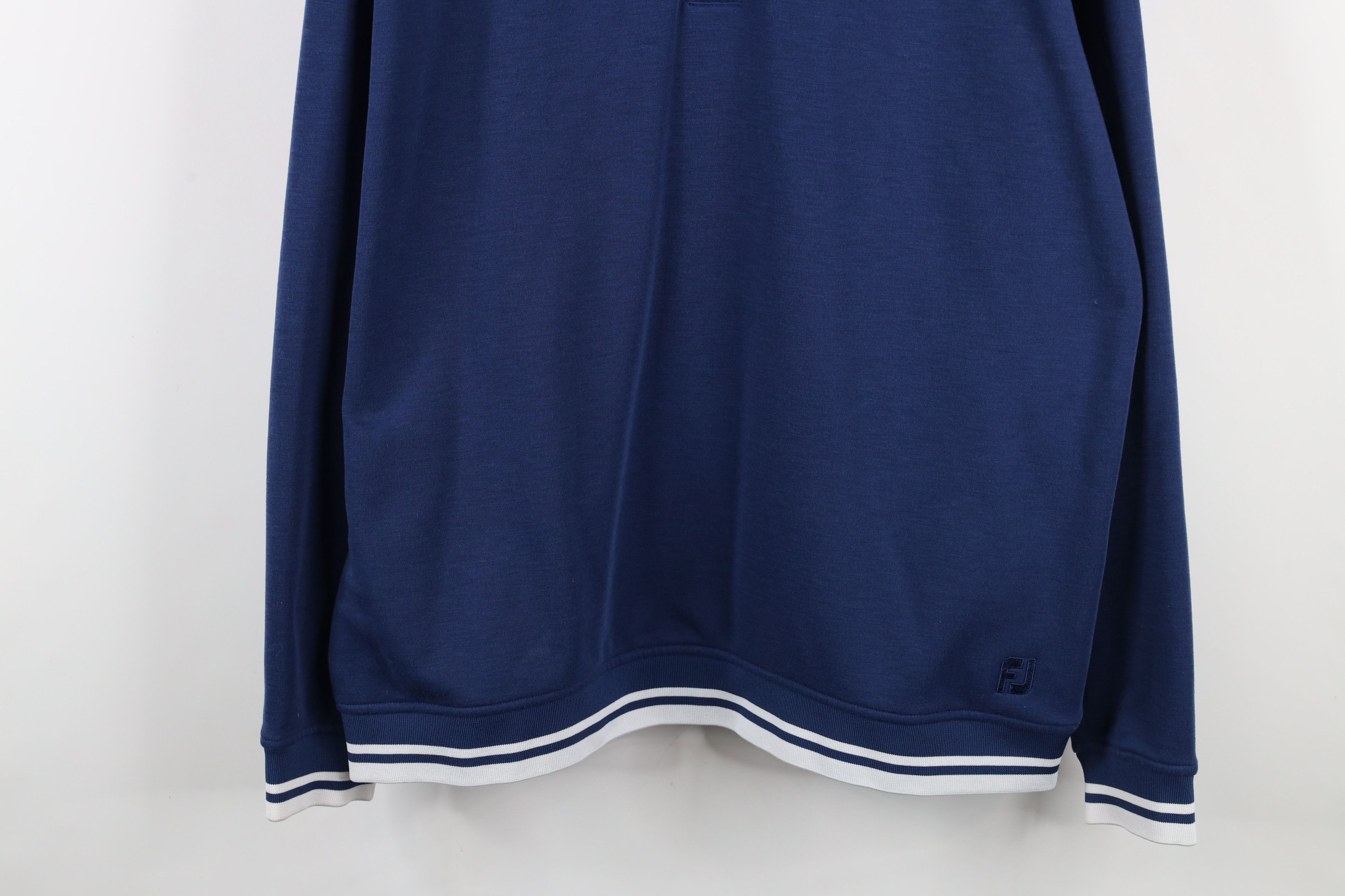 Footjoy × Vintage FootJoy Golf Soft Touch Henley Hoodie Sweatshirt Blue Size US L / EU 52-54 / 3 - 3 Thumbnail