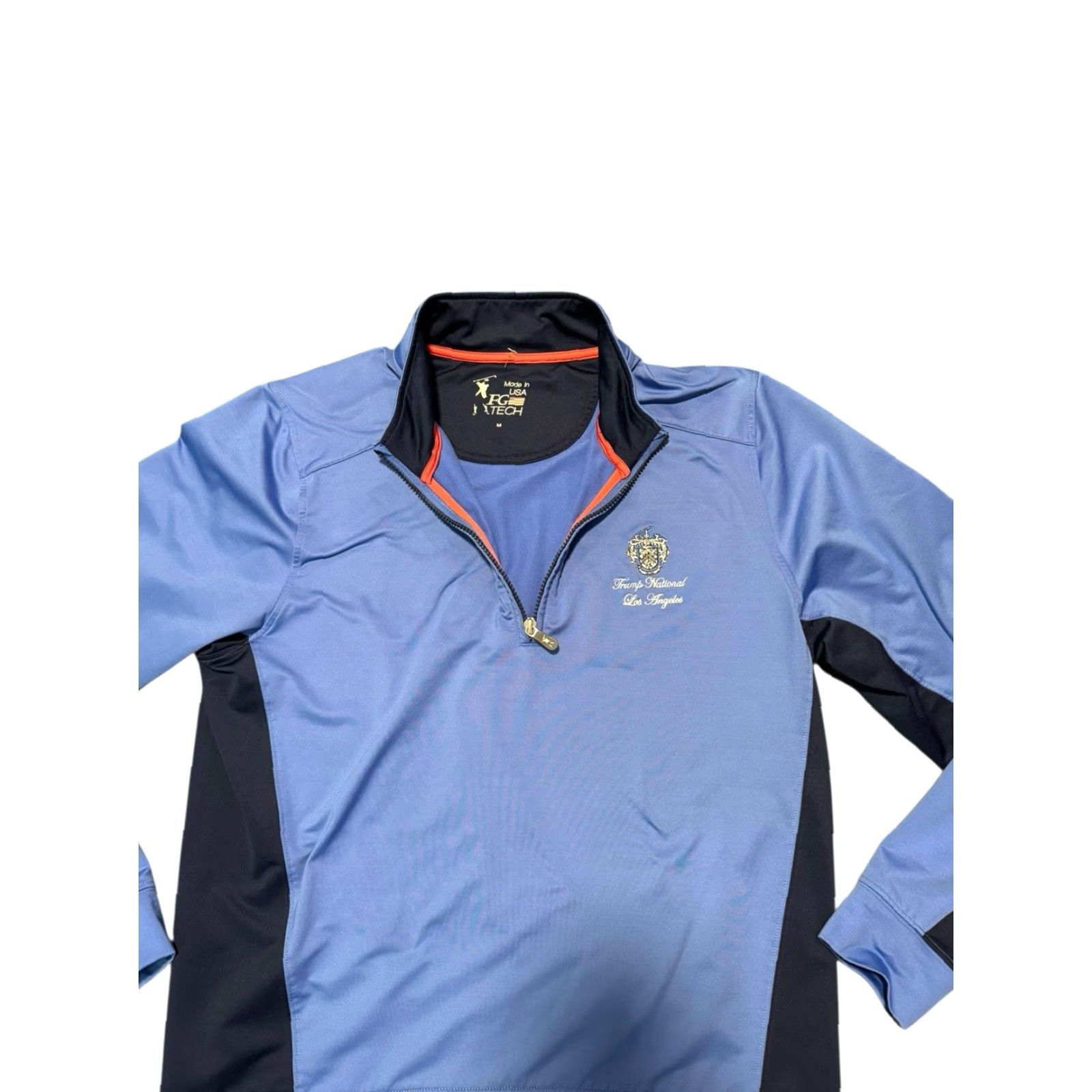 Vintage F&G Tech Trump National LA Pullover Mens Blue 1/2 Zip Golf Performance Stretch M - Regular, Breathable, Lightweight, Standout Golf Apparel Size US M / EU 48-50 / 2 - 6 Thumbnail