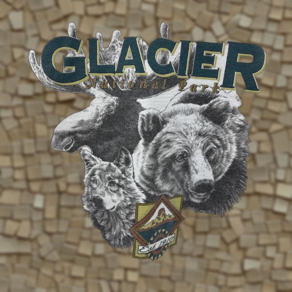 Vintage VINTAGE Montana Glacier National Forest T Shirt Large White Cotton Logo Animals 90s Mens Size US L / EU 52-54 / 3 - 1 Thumbnail