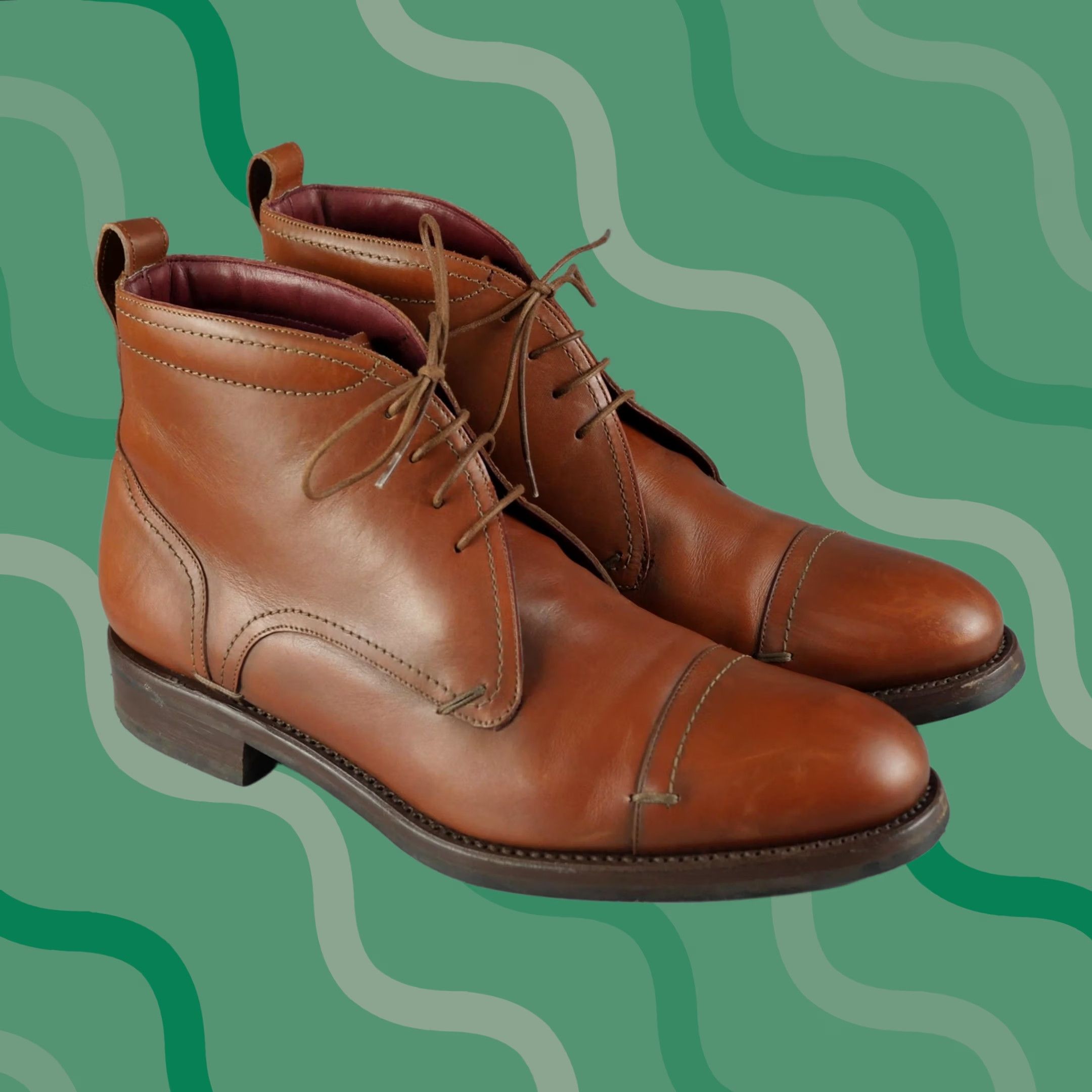 CO Rider Boot Co Chukka Boots Mens Size 8 Brown Leather Cap Toe Made In Italy Size ONE SIZE - 1 Thumbnail