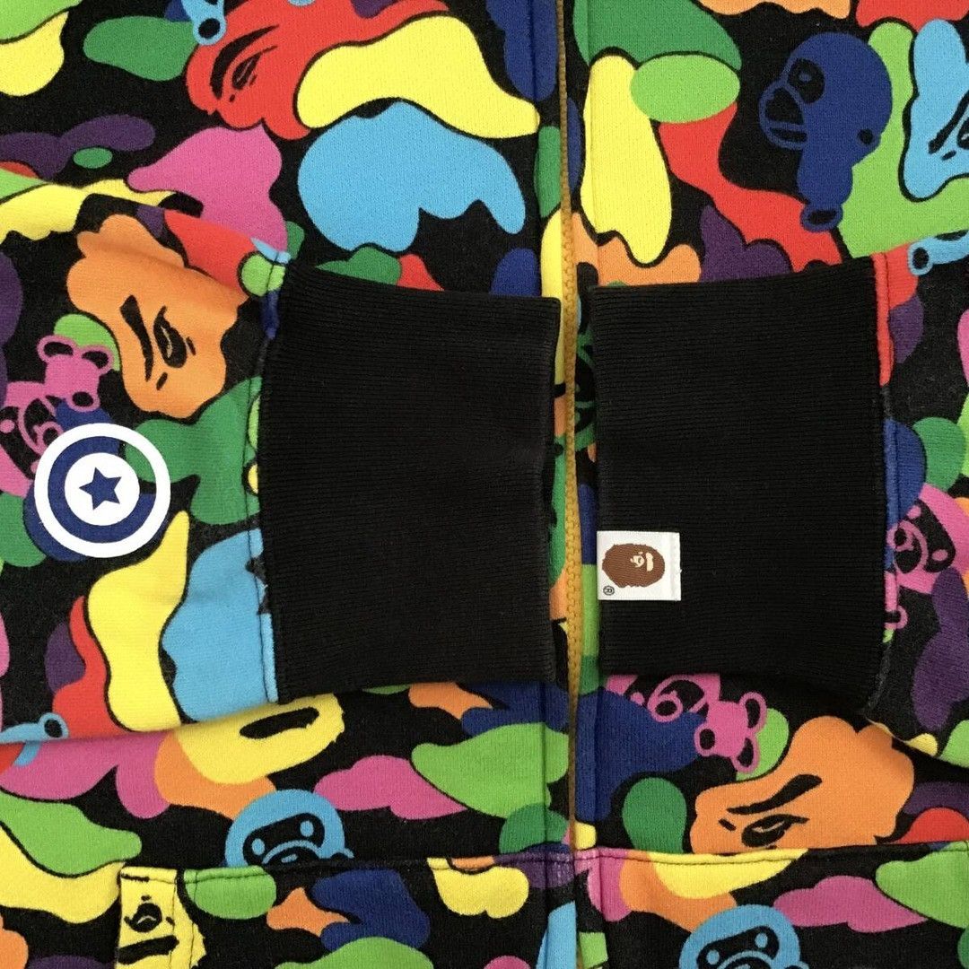 Bape BAPE Milo Multi camo Shark Full Zip Hoodie a bathing ape Size US XL / EU 56 / 4 - 6 Thumbnail