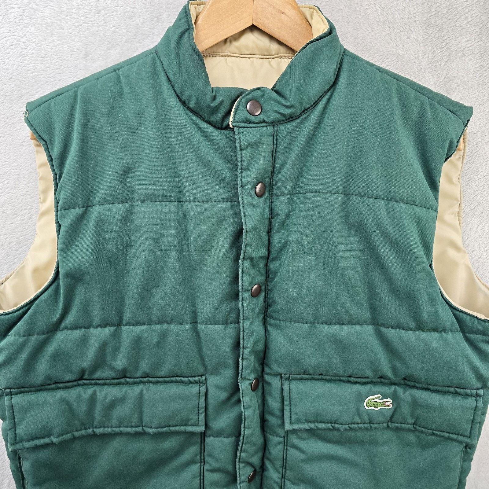 Lacoste Vintage Lacoste Puffer Vest Mens Medium Green 90s Revirsible Size US M / EU 48-50 / 2 - 2 Thumbnail