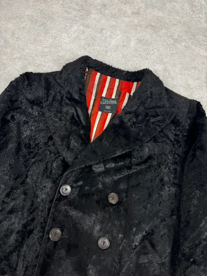 Jean Paul Gaultier 2000s Jean Paul Gaultier Black Fur Velvet Blazer Jacket Size S / US 4 / IT 40 - 5 Thumbnail