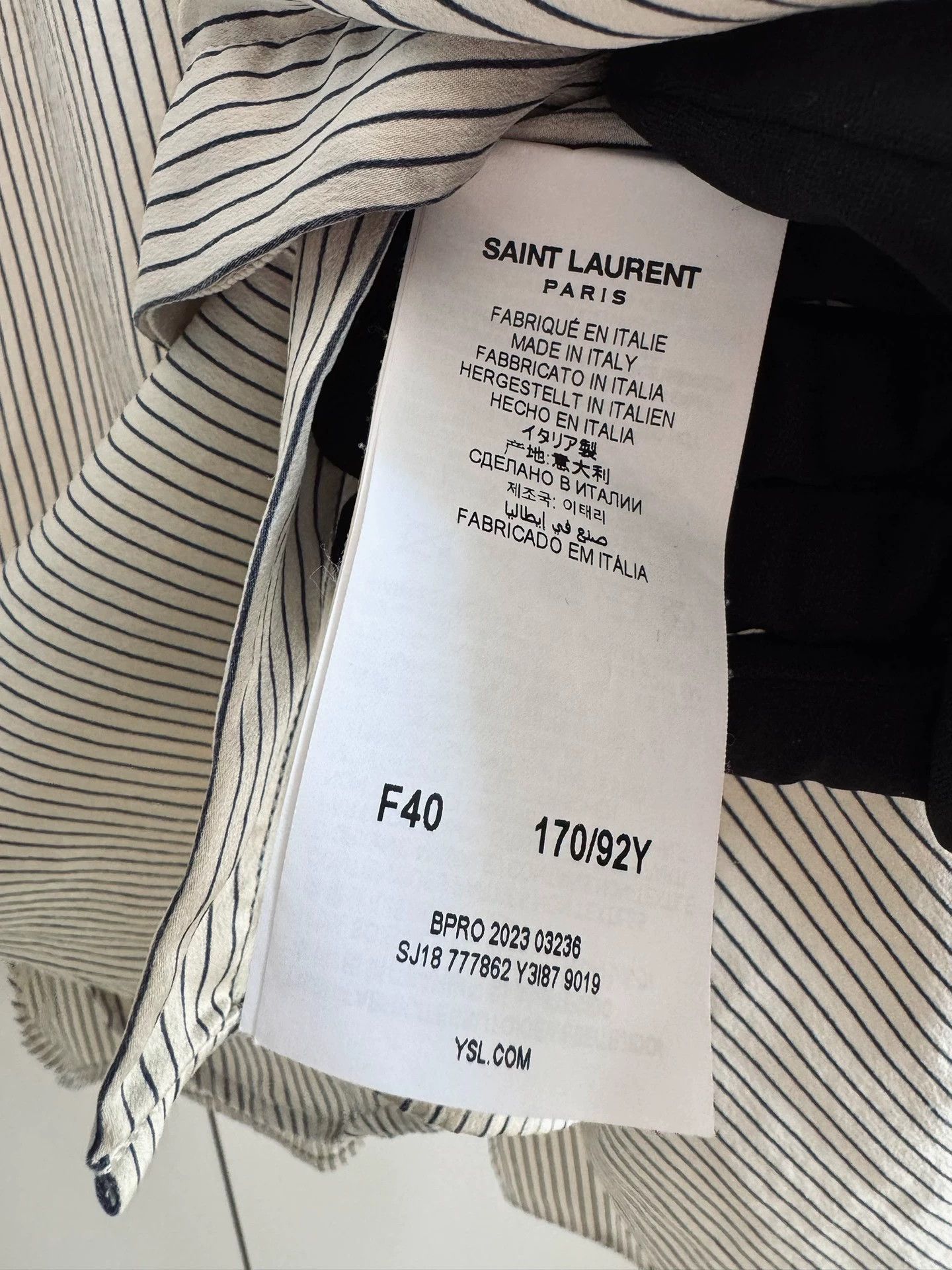 Saint Laurent Paris SAINT LAURENT 24SS Silk Striped Oversized Shirt F40 Unisex Size M / US 6-8 / IT 42-44 - 5 Thumbnail