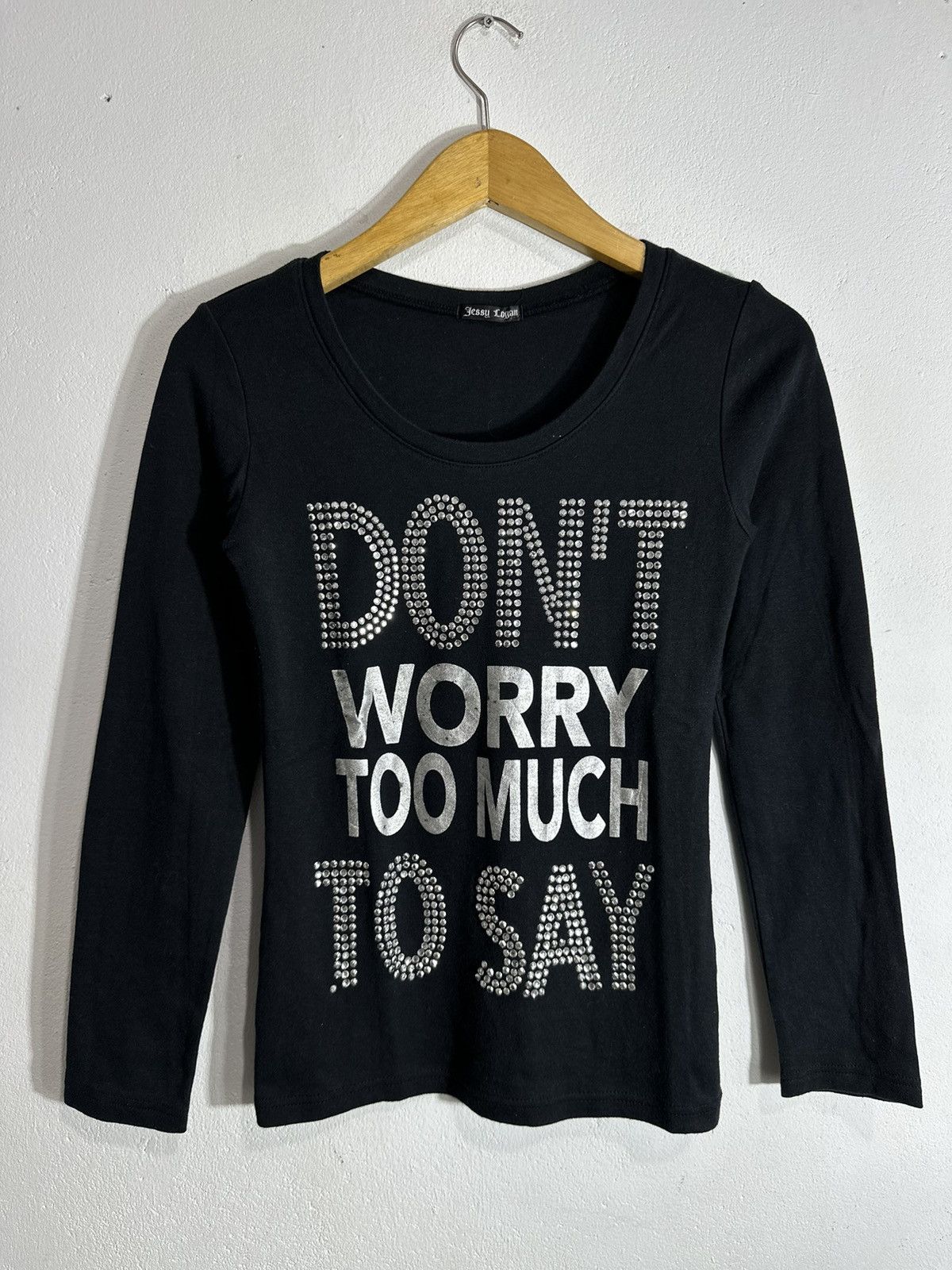 Japanese Brand DON’T WORRY TOO MUCH TO SAY GLITTER LONG SLEEVE TEE Size XS / US 0-2 / IT 36-38 - 2 Thumbnail