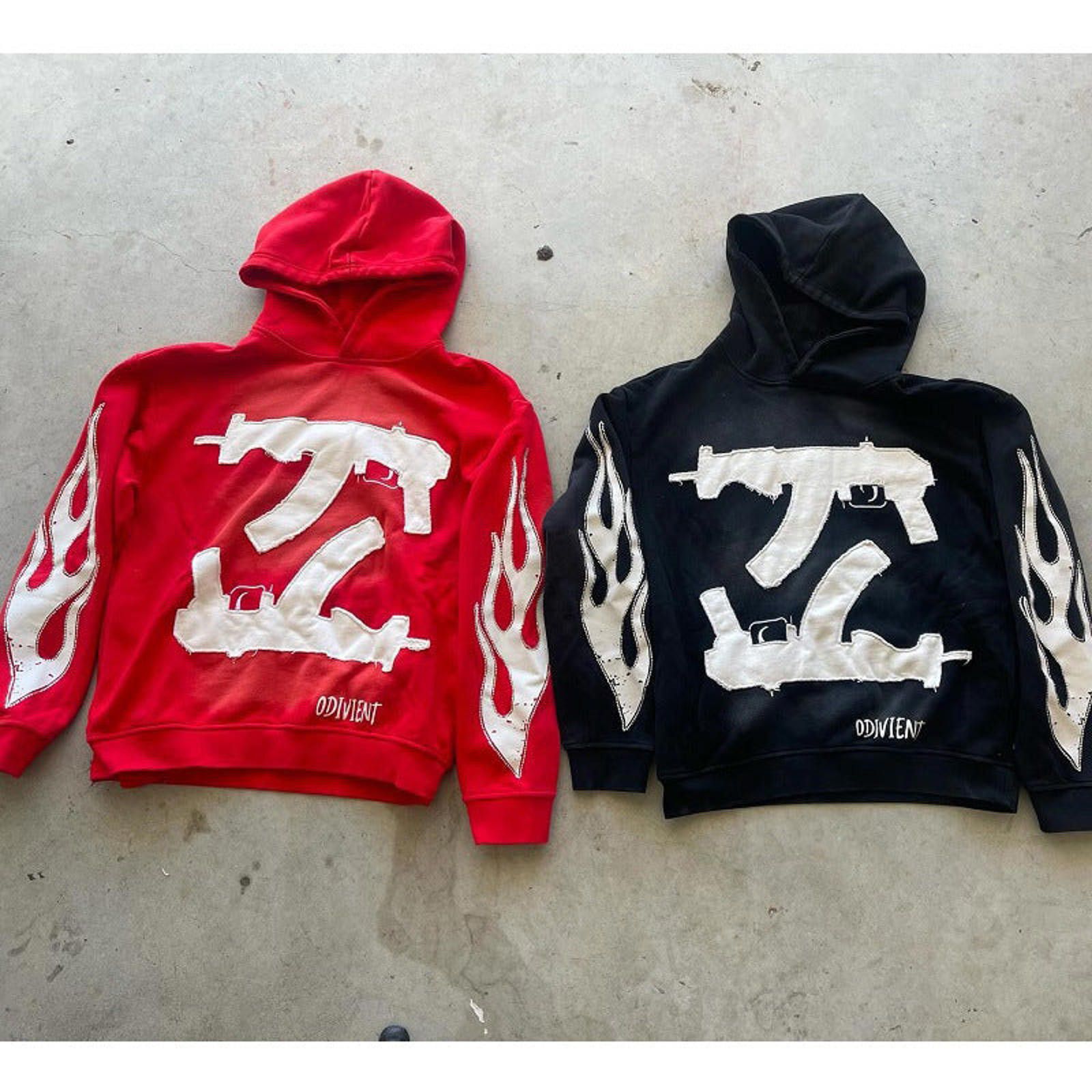 Other Rifle-Flame Graphic Gothic Pullover Hoodie Size US M / EU 48-50 / 2 - 6 Thumbnail