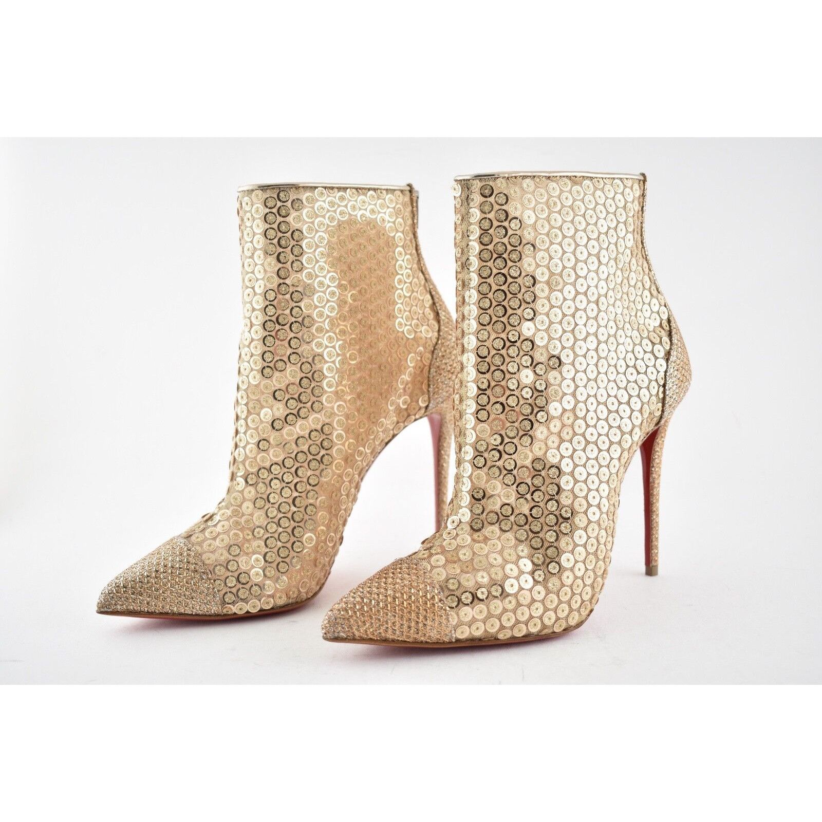 Christian Louboutin Gipsybootie SPC 100 Nude Glitter Mesh Heel Boot Bootie 38.5 Size US 8.5 / IT 38.5 - 9 Thumbnail