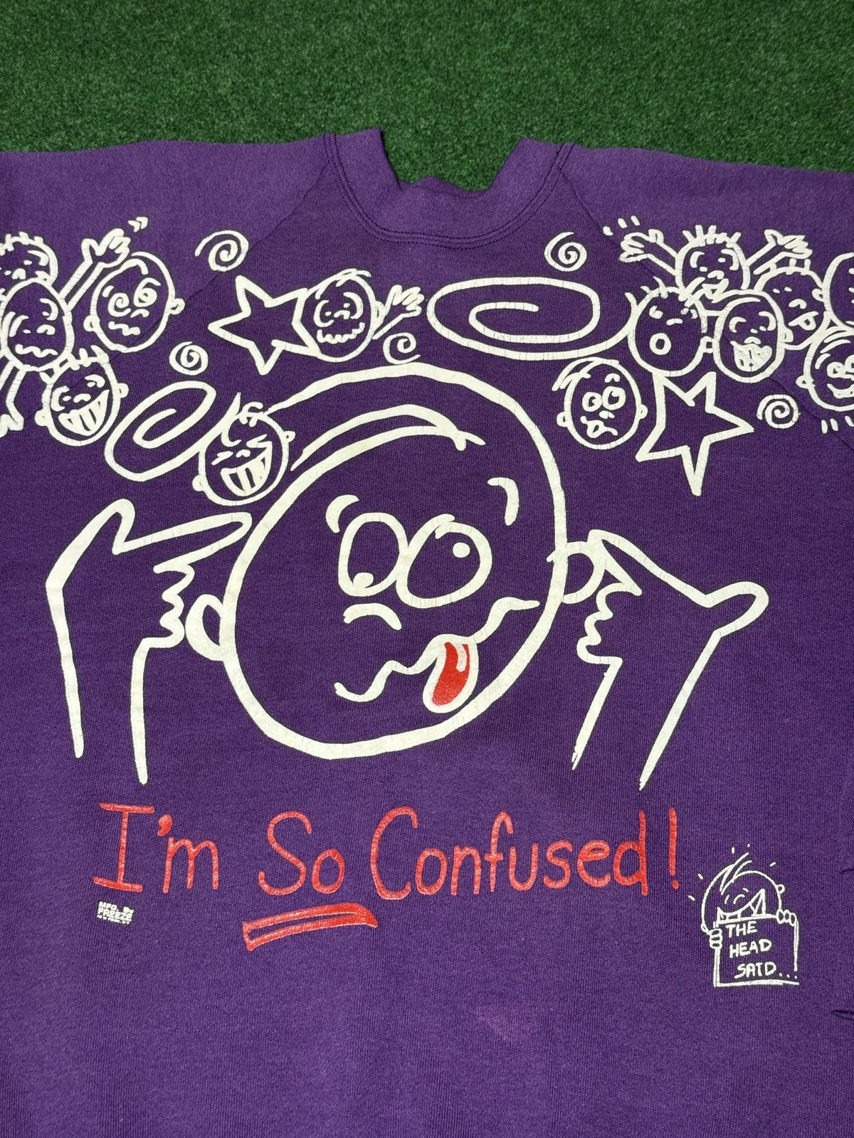Vintage Vintage 90s I’m So Confused The Head Said AOP Sweatshirt Size US XL / EU 56 / 4 - 2 Thumbnail
