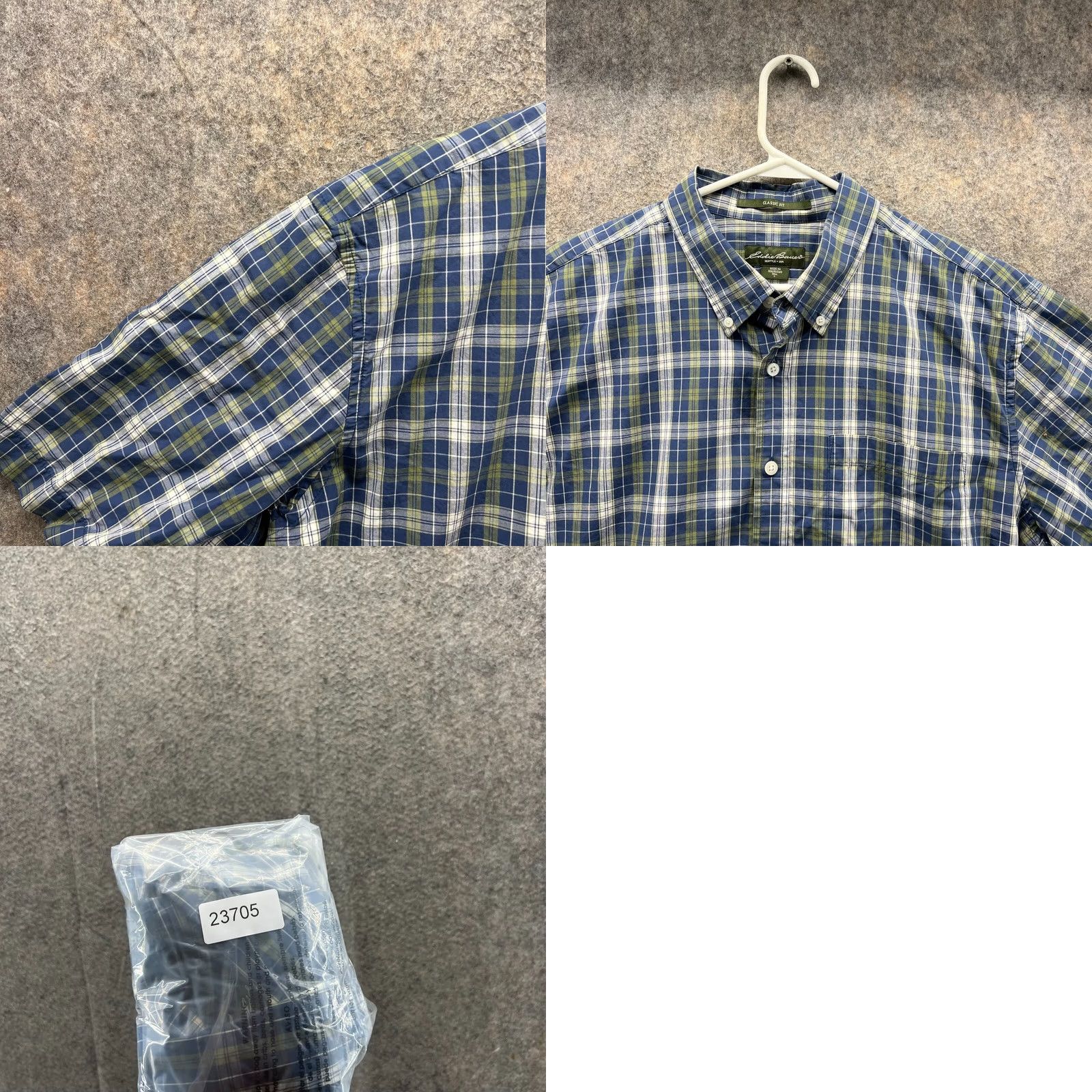 Eddie Bauer VINTAGE Eddie Bauer Shirt Men Large Blue Green Button-Down Short Sleeve Plaid Size US L / EU 52-54 / 3 - 8 Thumbnail