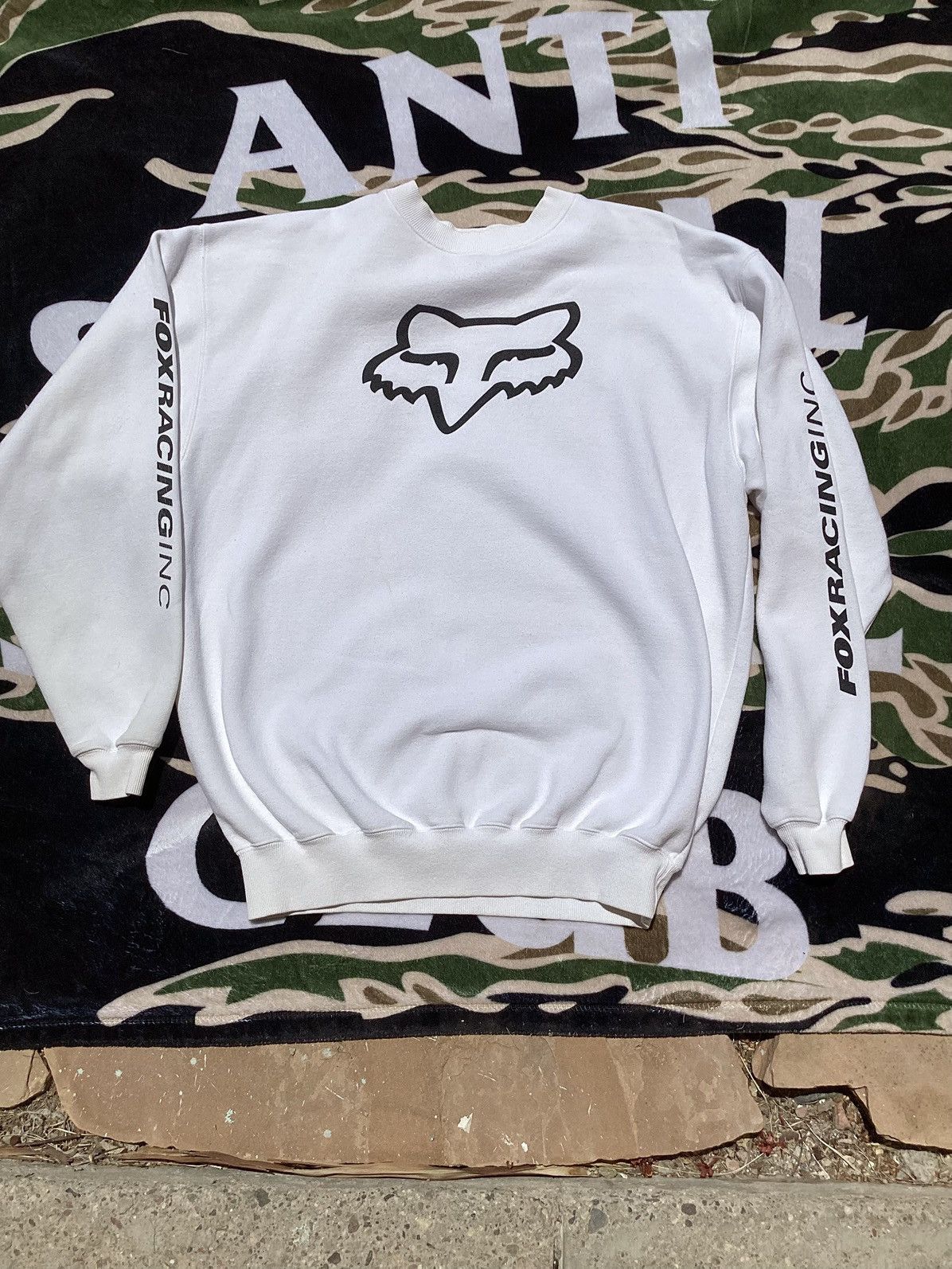 Fox Racing Vtg 90s Fox racing long sleeve pullover hoodless sweatshirt Size US XXL / EU 58 / 5 - 1 Thumbnail