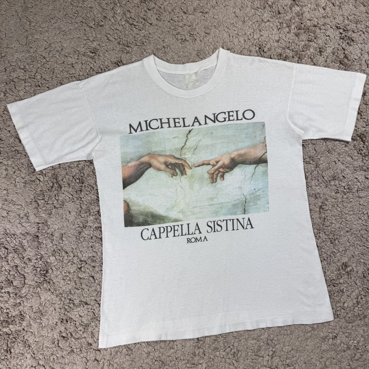 Vintage Vintage Art Michelangelo Cappelia Sistina Roma T-shirt Size US M / EU 48-50 / 2 - 3 Thumbnail