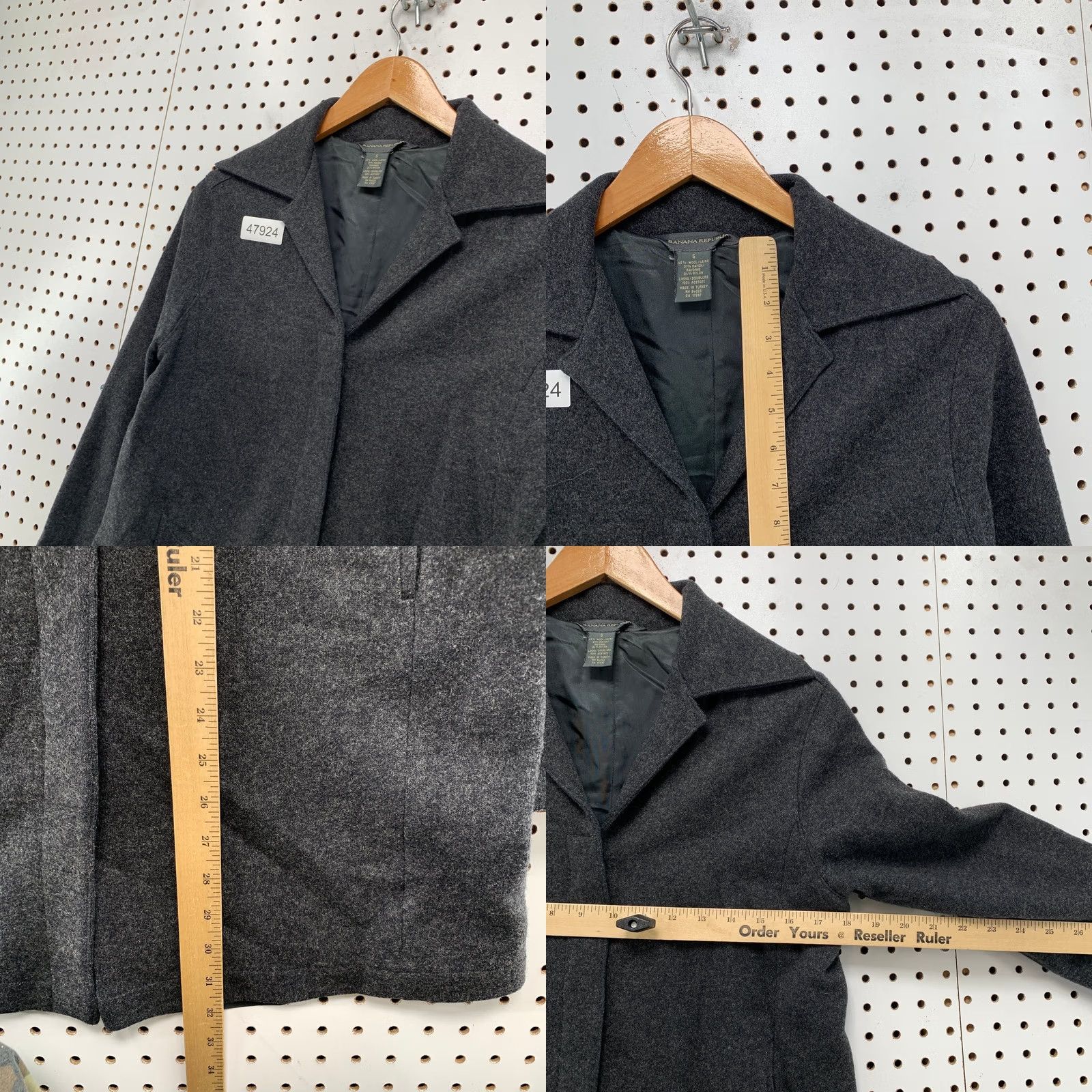 Banana Republic VINTAGE Banana Republic Wool Overcoat Womens Small Gray Hidden Button Y2K Size S / US 4 / IT 40 - 9 Thumbnail